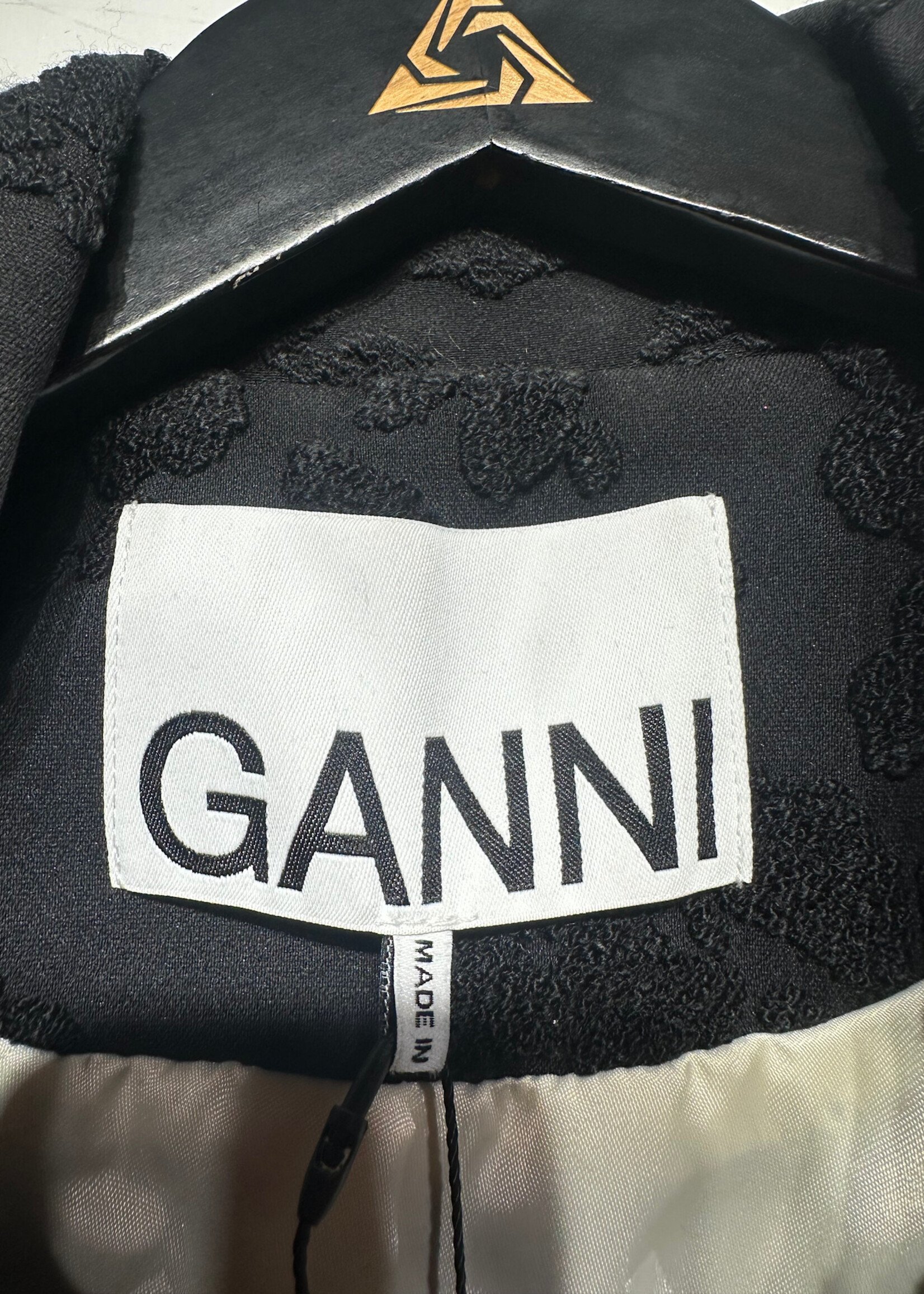 Ganni Black Floral Twill Two PC Set XS