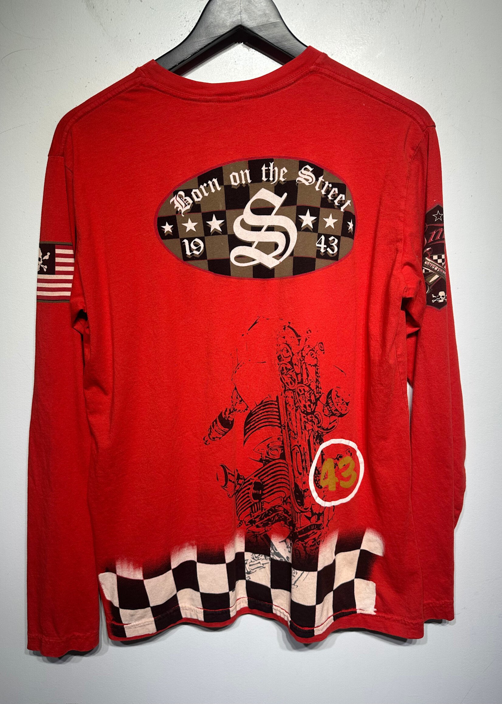 SMET Ed Hardy Red Moto LS L