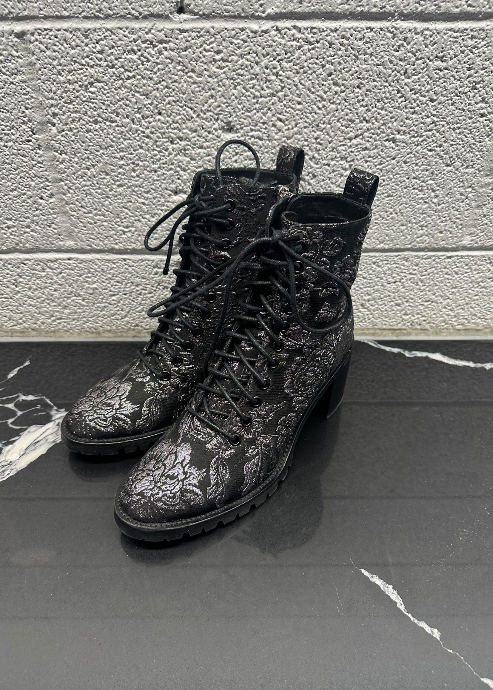 Jimmy Choo Cruz Brocade Zip Up Boots 40/9