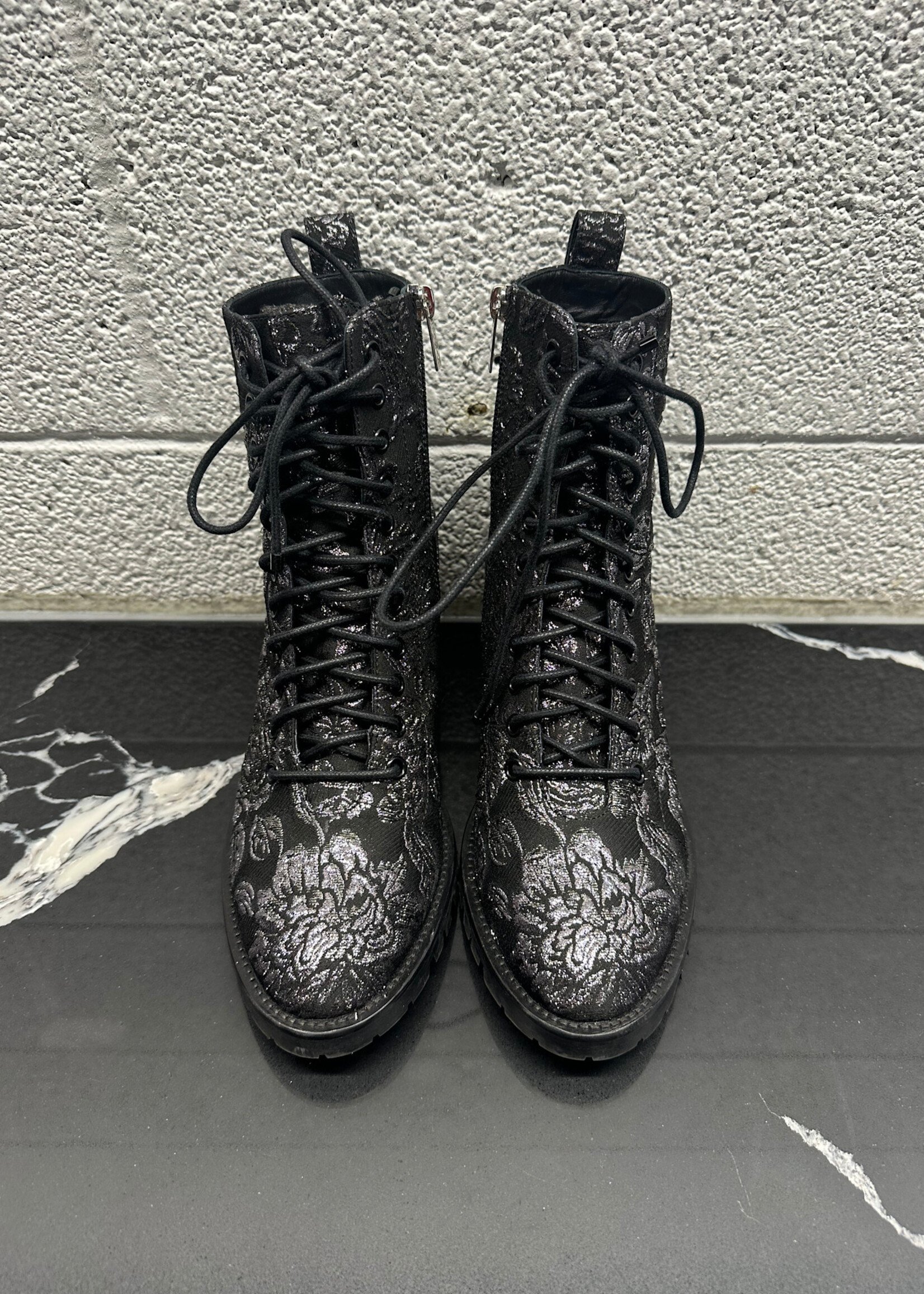 Jimmy Choo Cruz Brocade Zip Up Boots 40/9