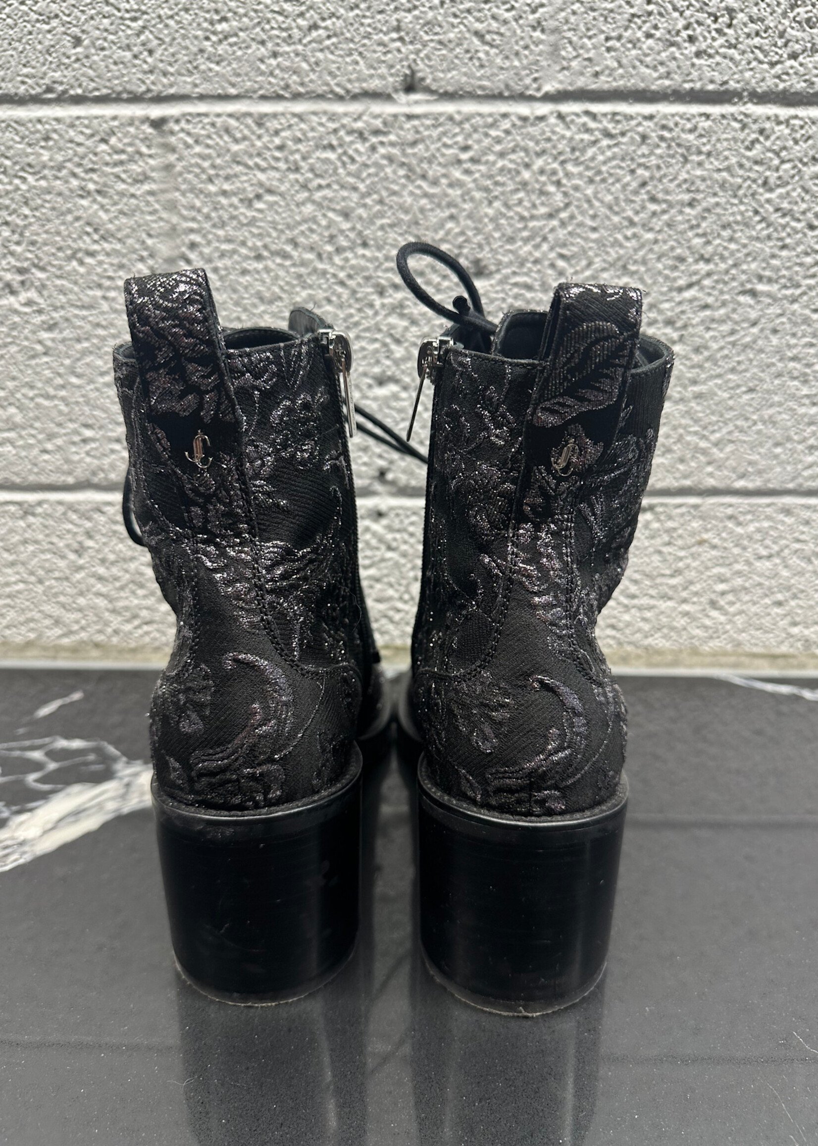 Jimmy Choo Cruz Brocade Zip Up Boots 40/9