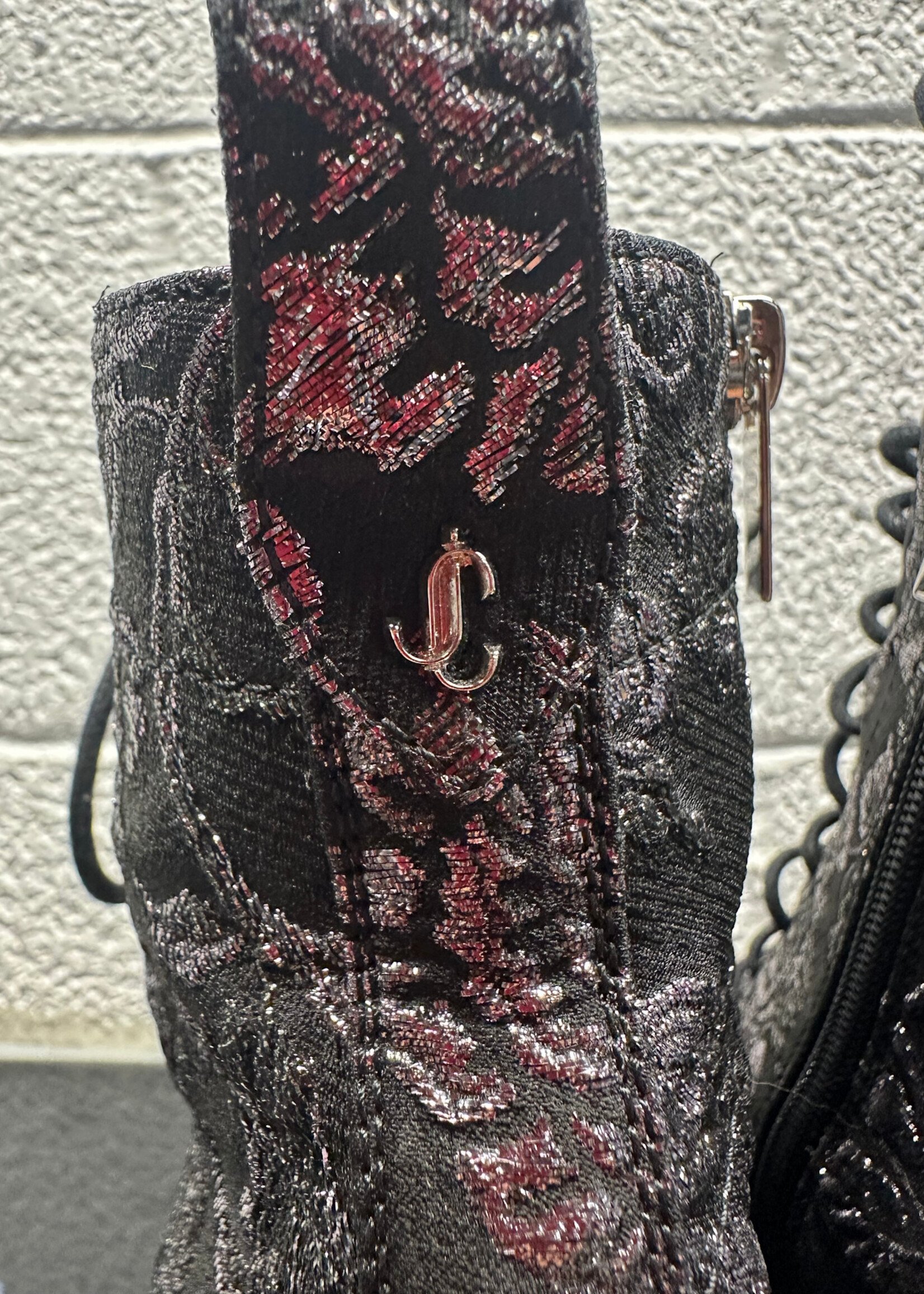 Jimmy Choo Cruz Brocade Zip Up Boots 40/9