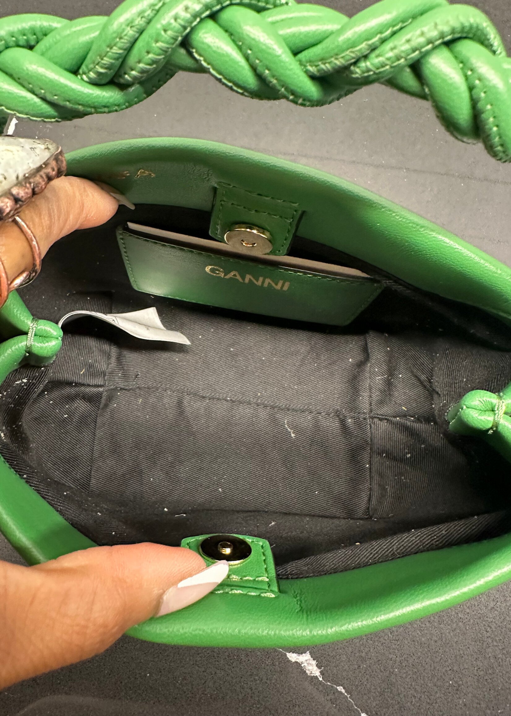 Ganni Green Boo Bag