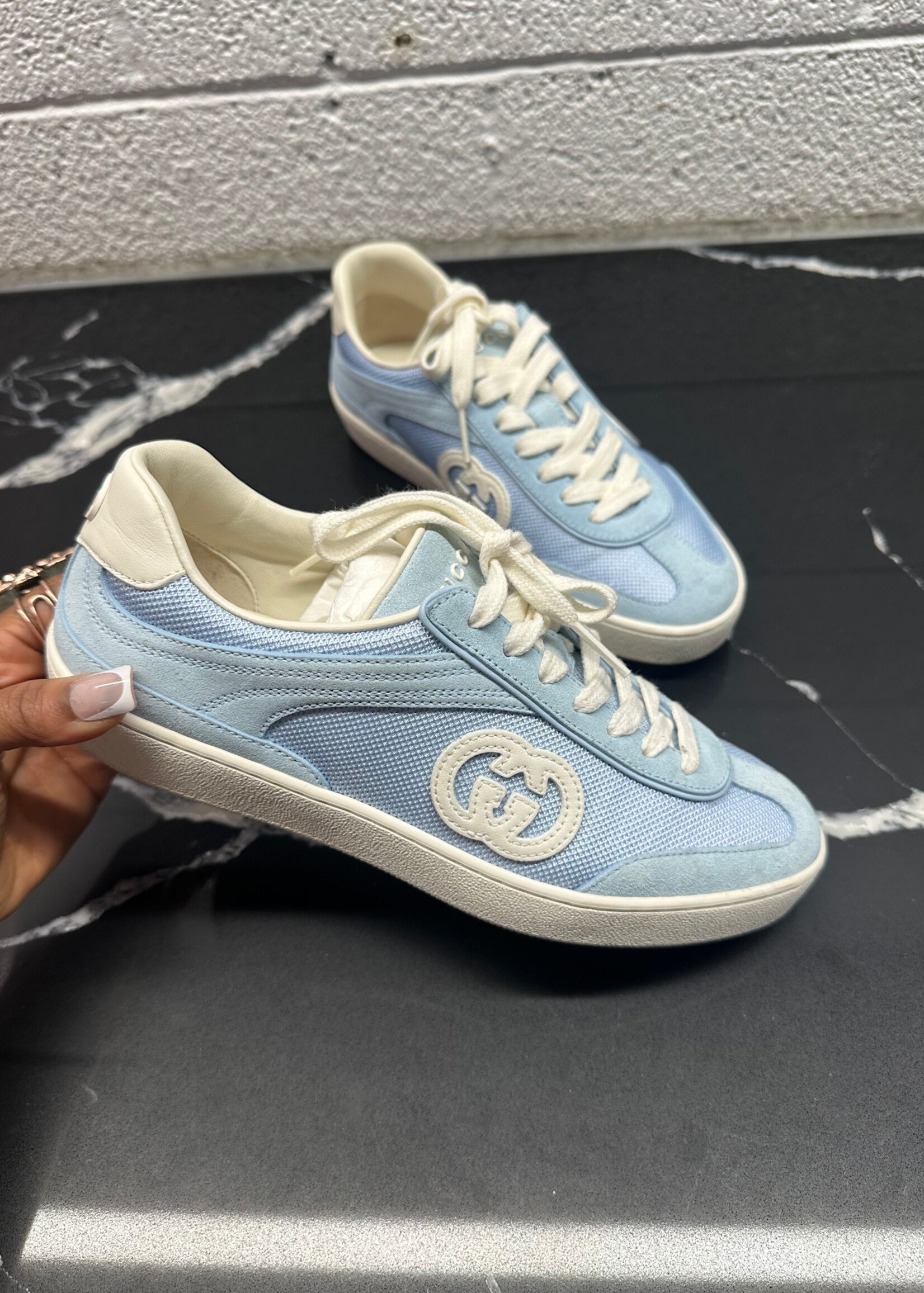gucci Blue Double G Logo Sneaker Fem 6.5