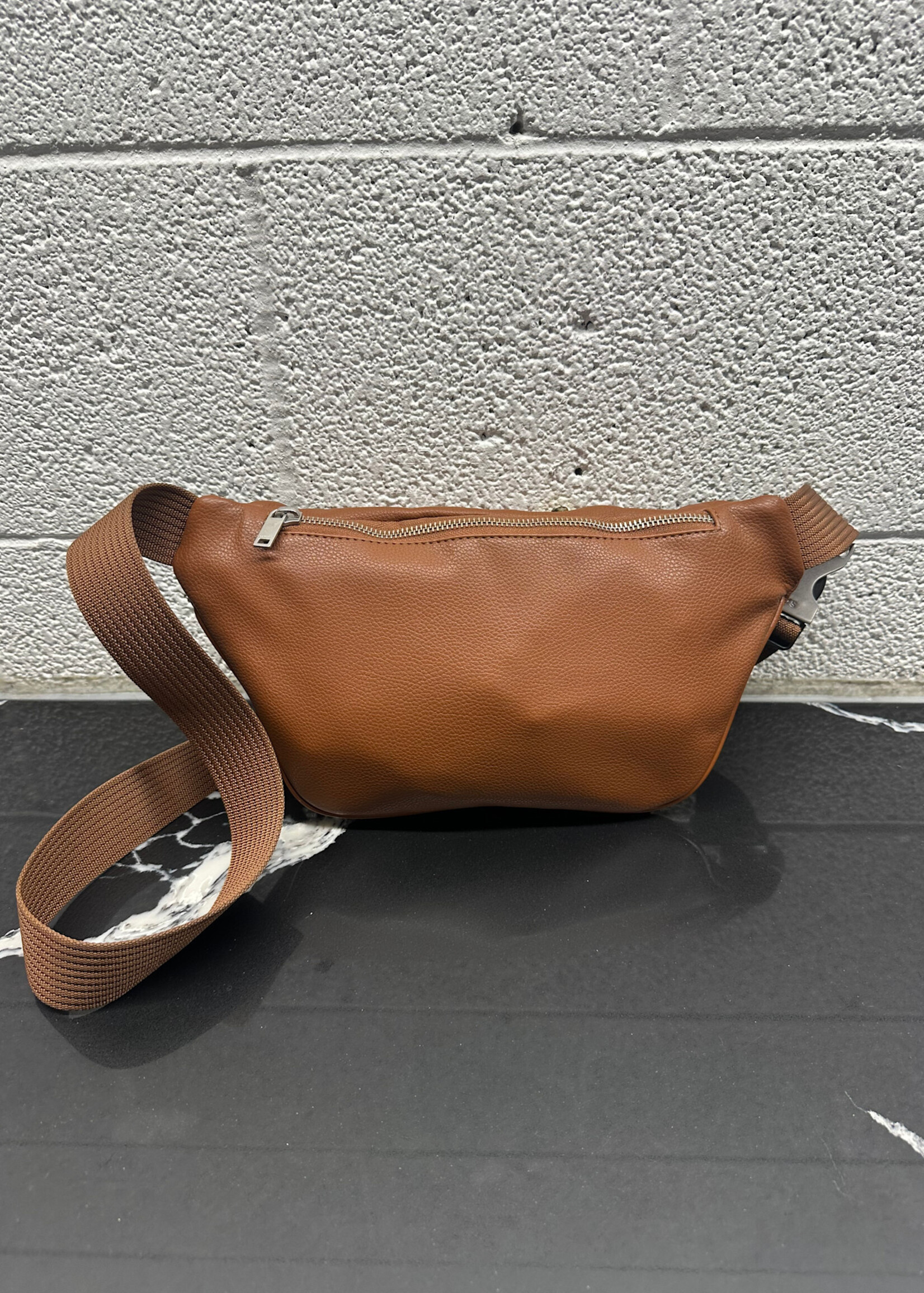 Sandro Brown Leather Fanny Pack OS