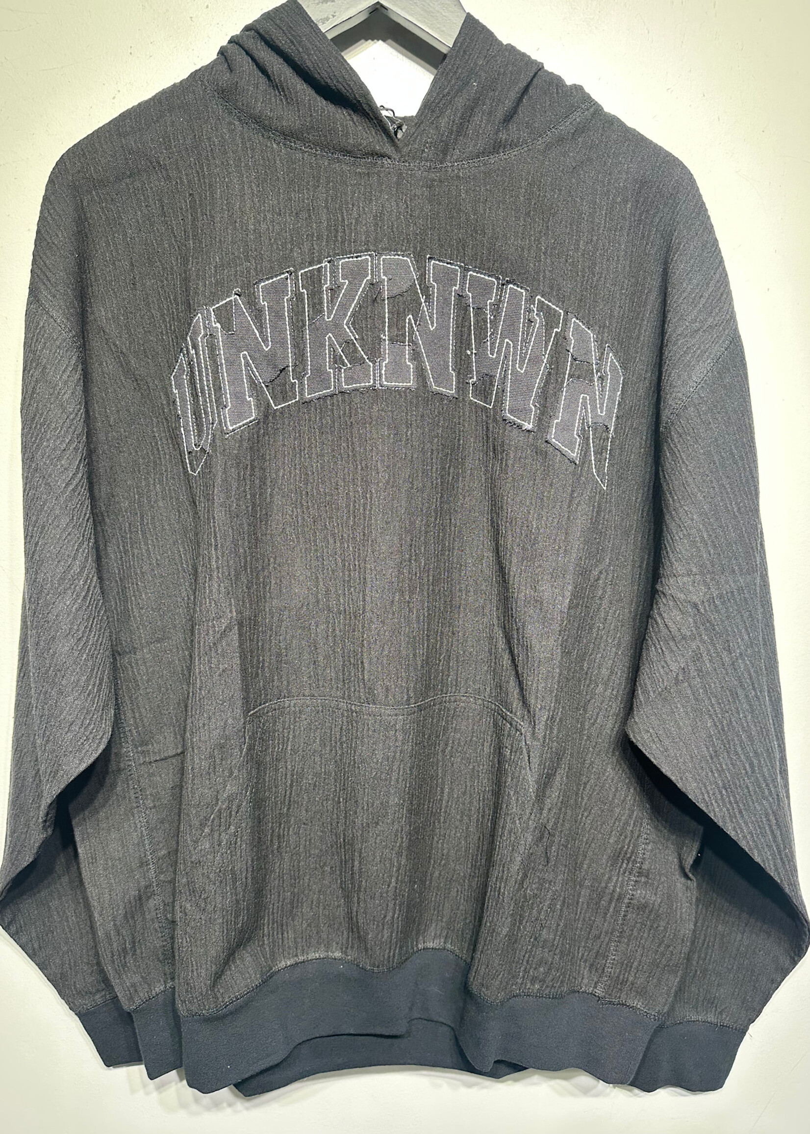 NWT UNKNWN Black Crepe Hoodie M
