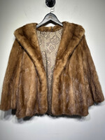 Custom Genuine Fox Fur Crop Sleeve Coat Fem M