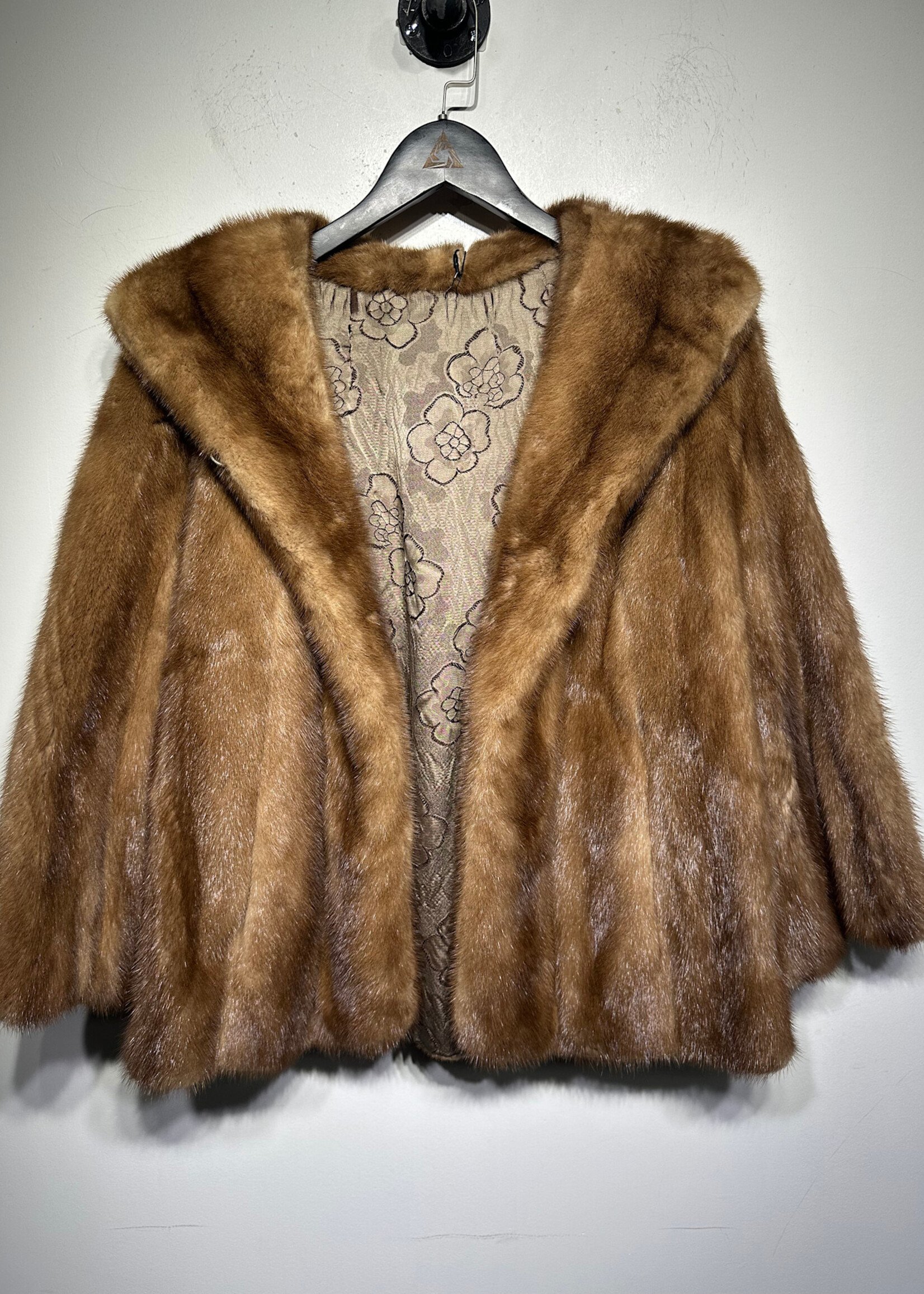 Custom Genuine Fox Fur Crop Sleeve Coat Fem M