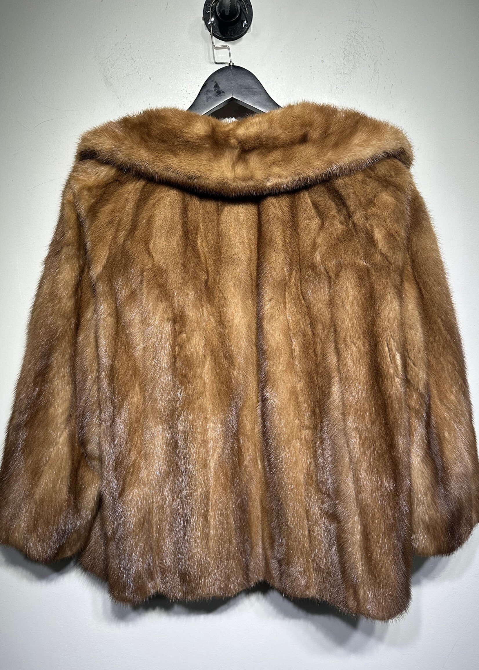 Custom Genuine Fox Fur Crop Sleeve Coat Fem M