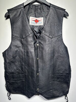 Bike Star Black Leather Vest Masc M
