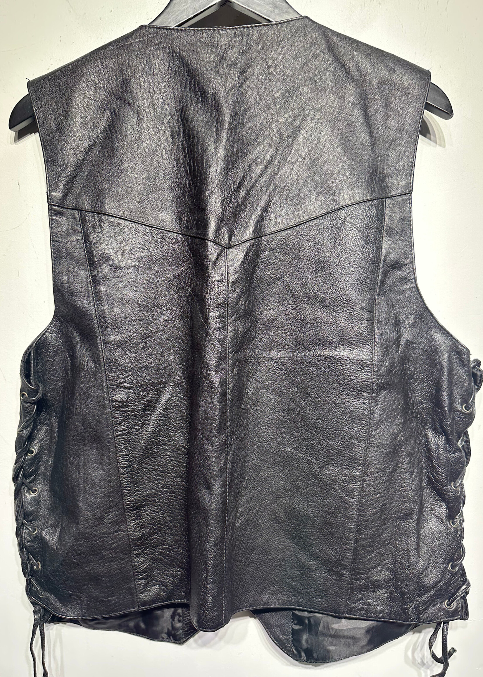 Bike Star Black Leather Vest Masc M