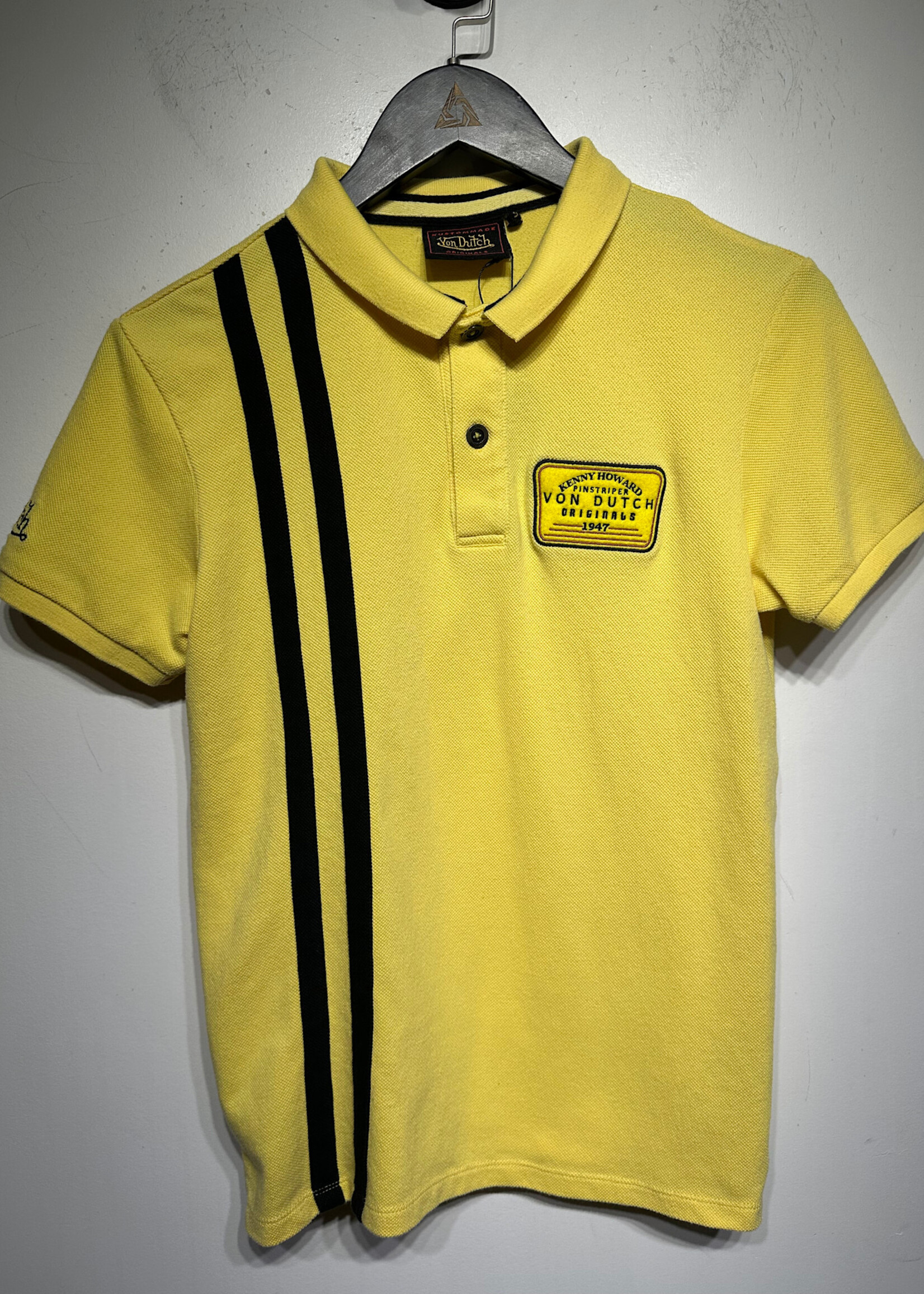 Von Dutch Vintage Yellow Polo Tee Fits Fem M