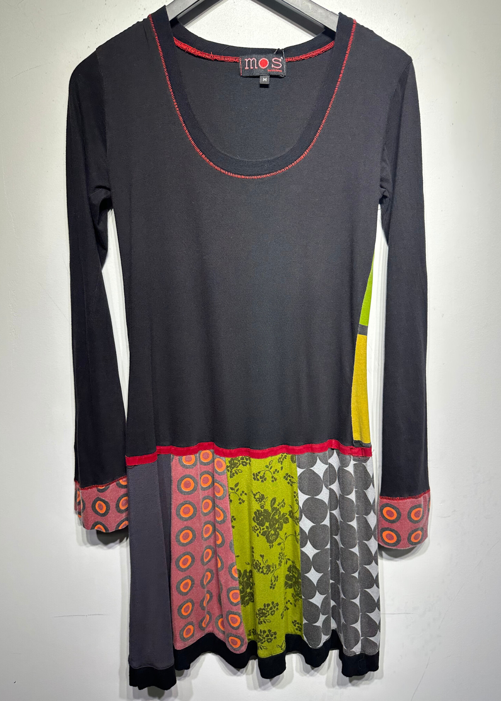 MOS Black Patchwork Art Deco Dress M