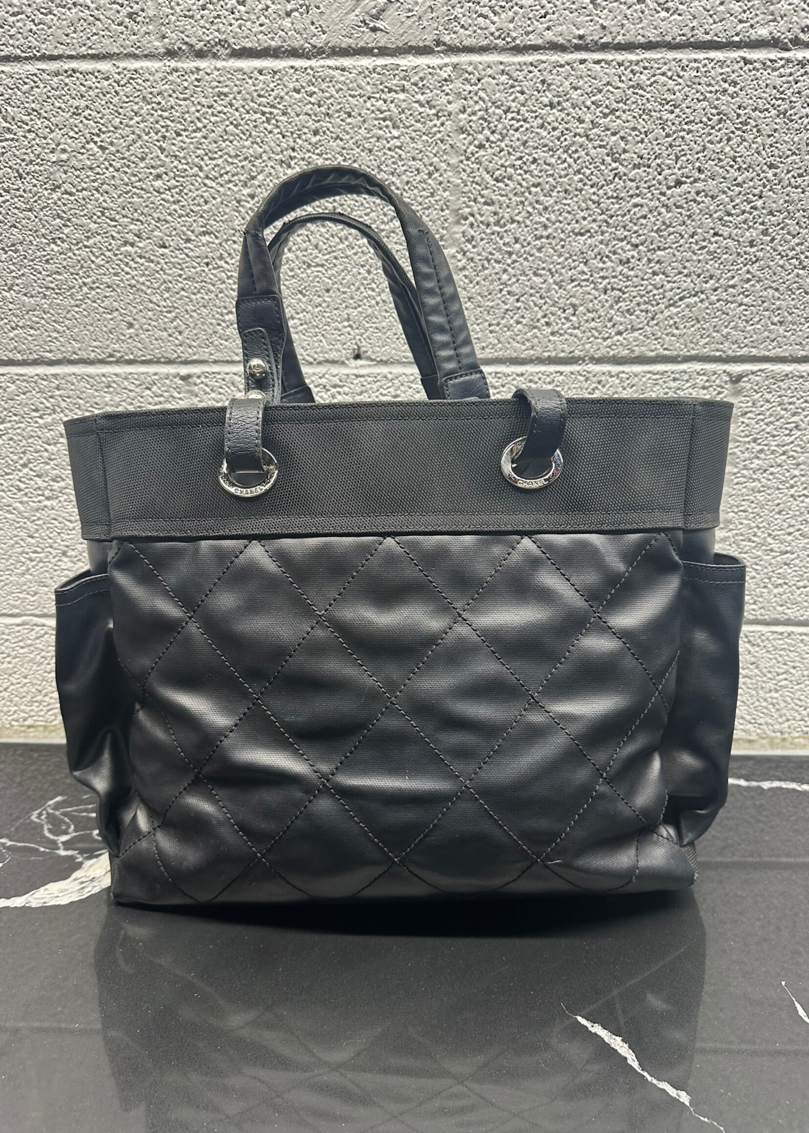 Chanel Coated Canvas Quilted 'Paris Biarritz' Tote AS IS