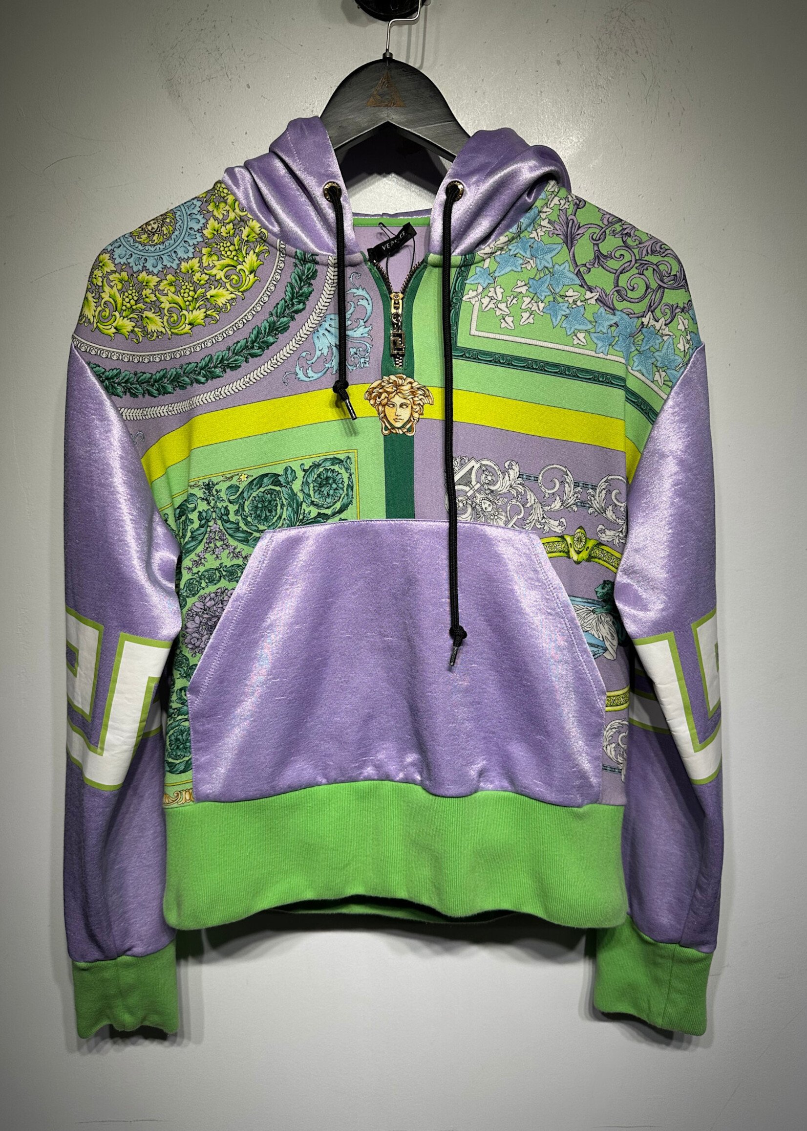 Versace Reworked Lavender Mosaic Hoodie 38/Fits S