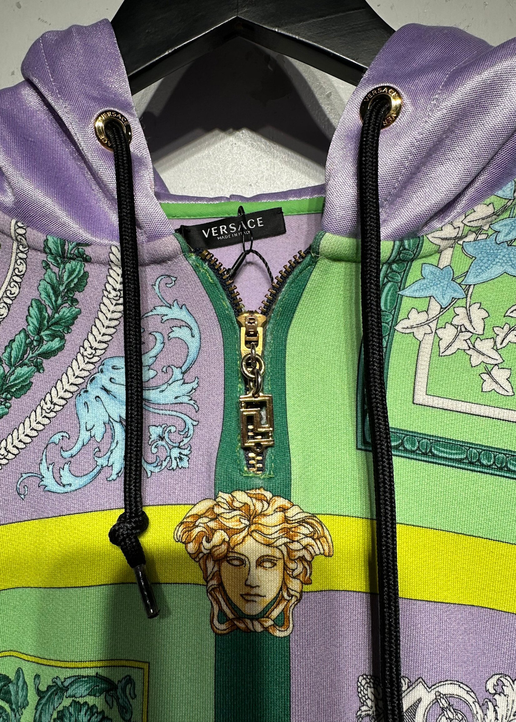 Versace Reworked Lavender Mosaic Hoodie 38/Fits S