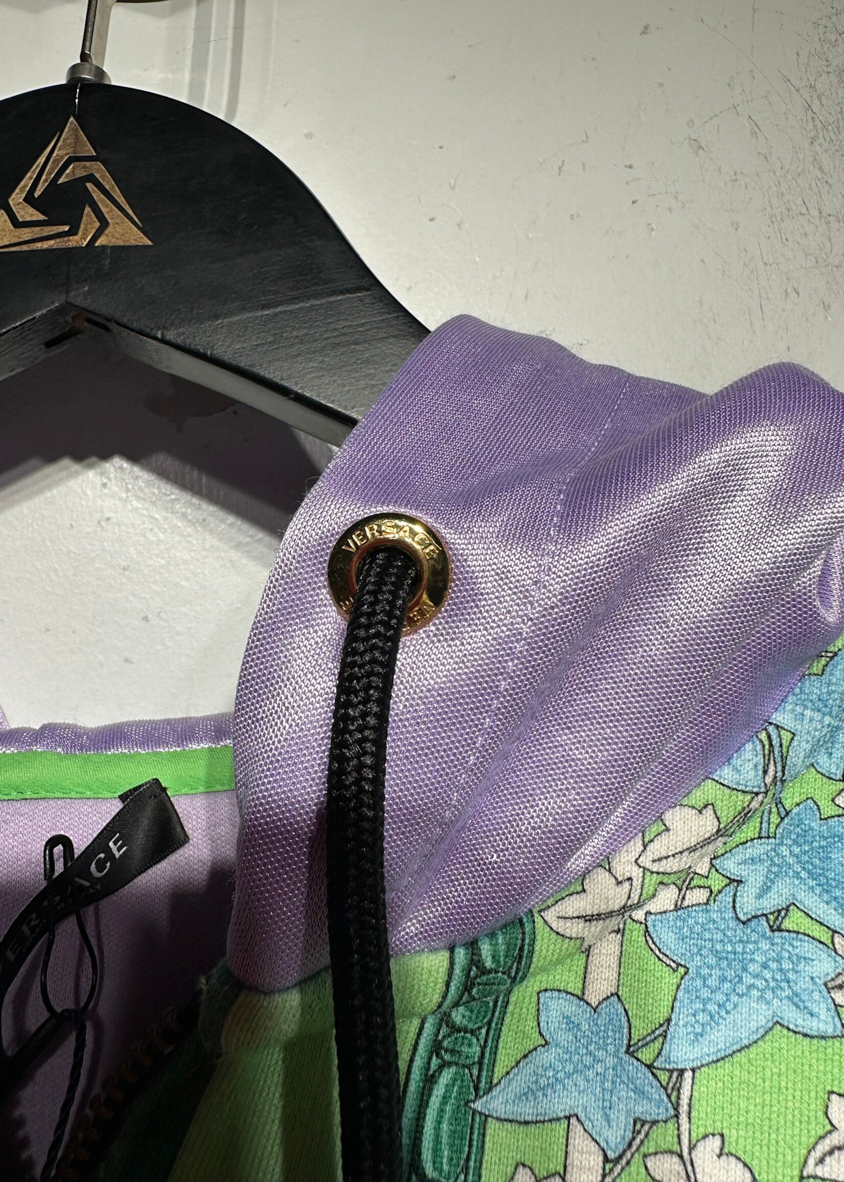 Versace Reworked Lavender Mosaic Hoodie 38/Fits S