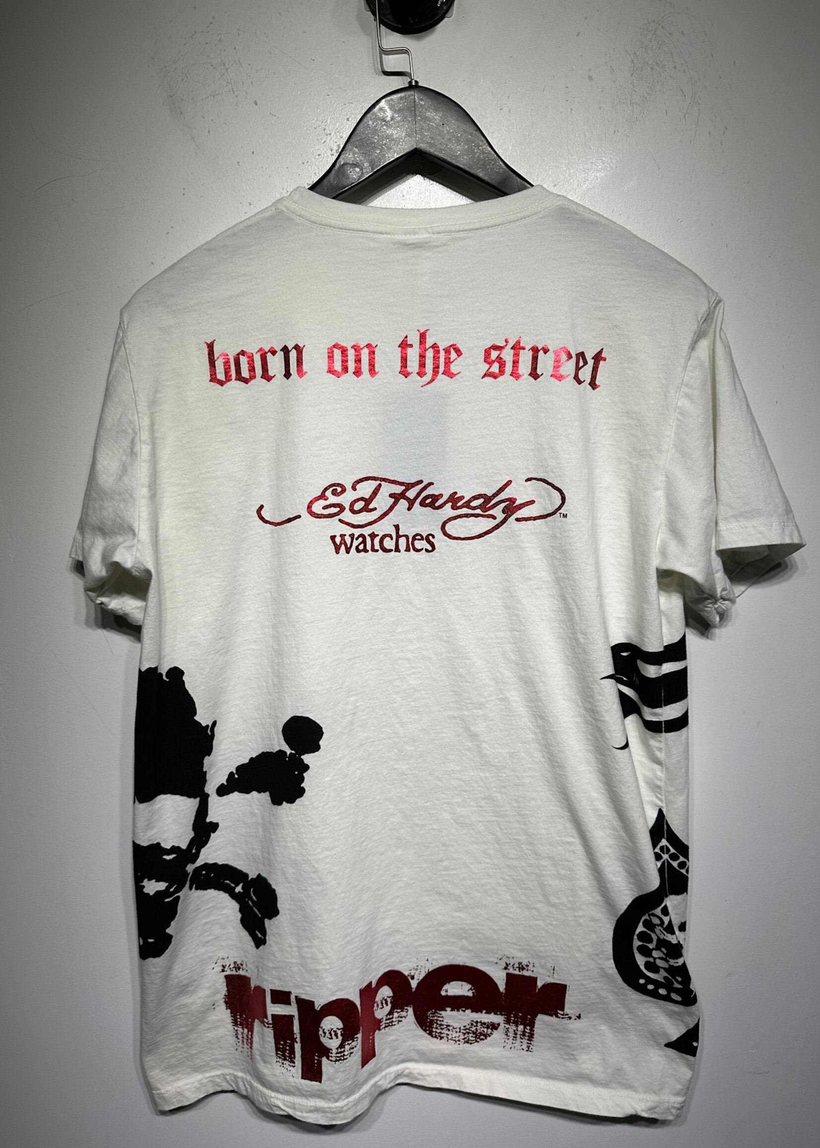 Ed Hardy Smet White Tee L