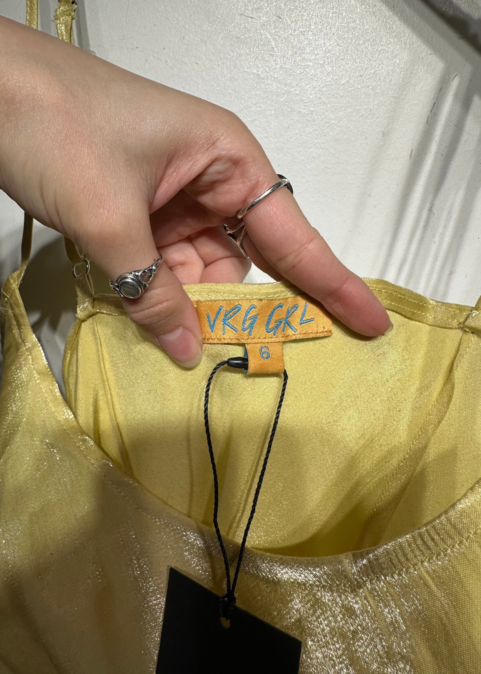 VRG GRL Yellow Slip Dress M