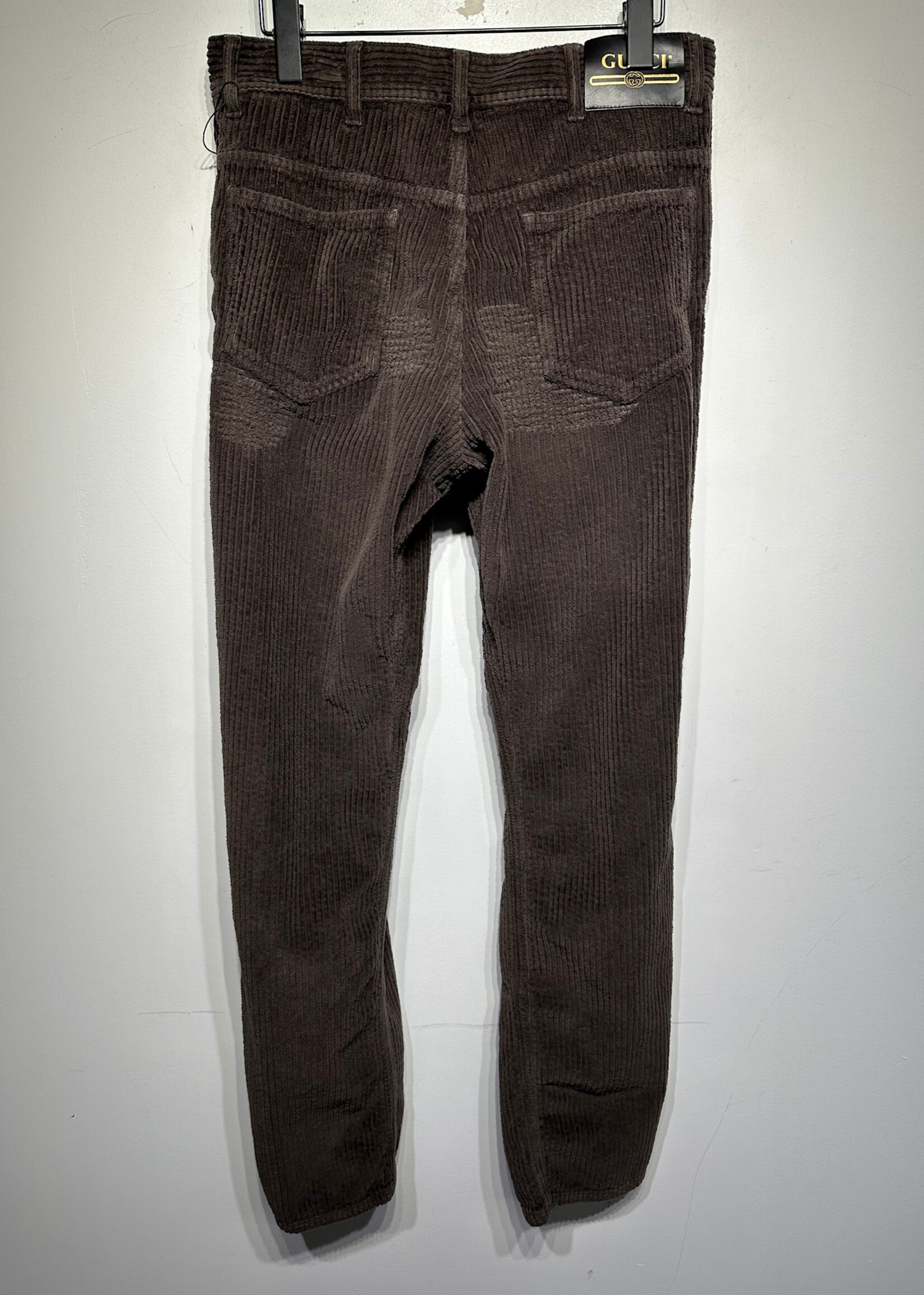 Gucci Brown Cord Distressed Pants Fits Masc 30 AS IS