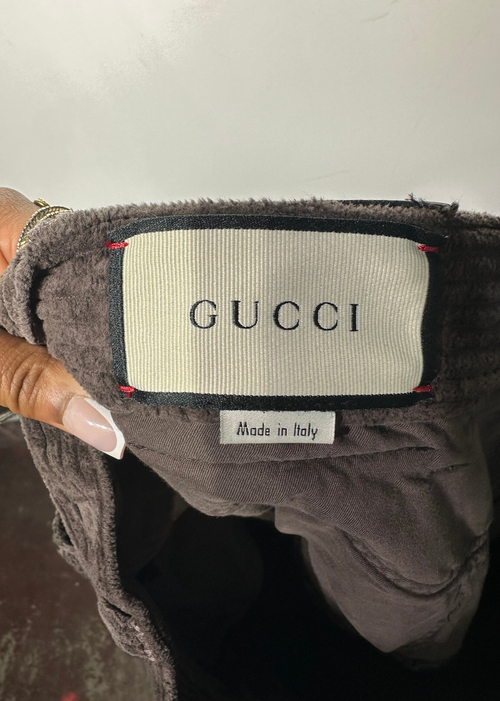 Gucci Brown Cord Distressed Pants Fits Masc 30 AS IS