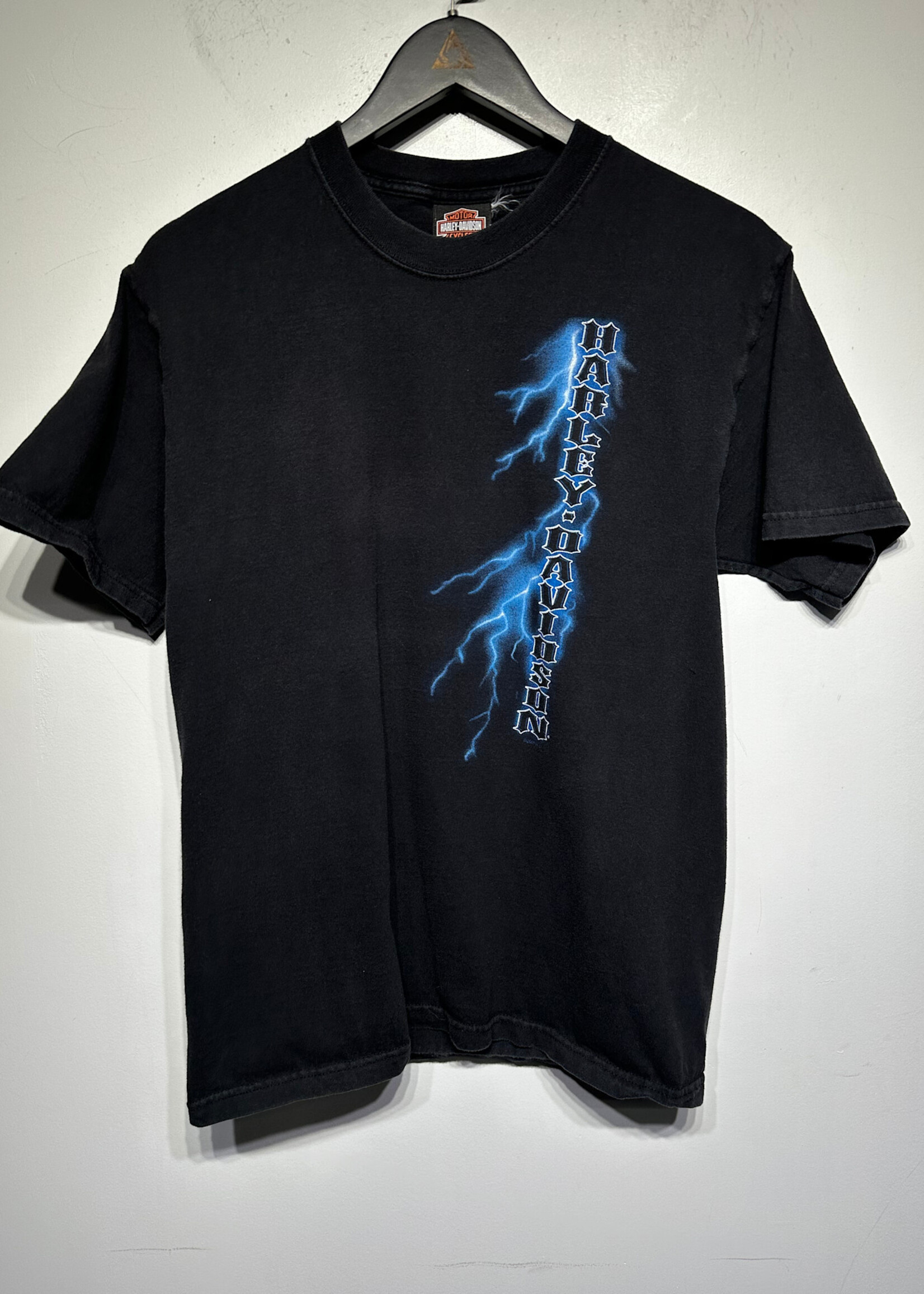 Harley Blue Lightning Black Tee M