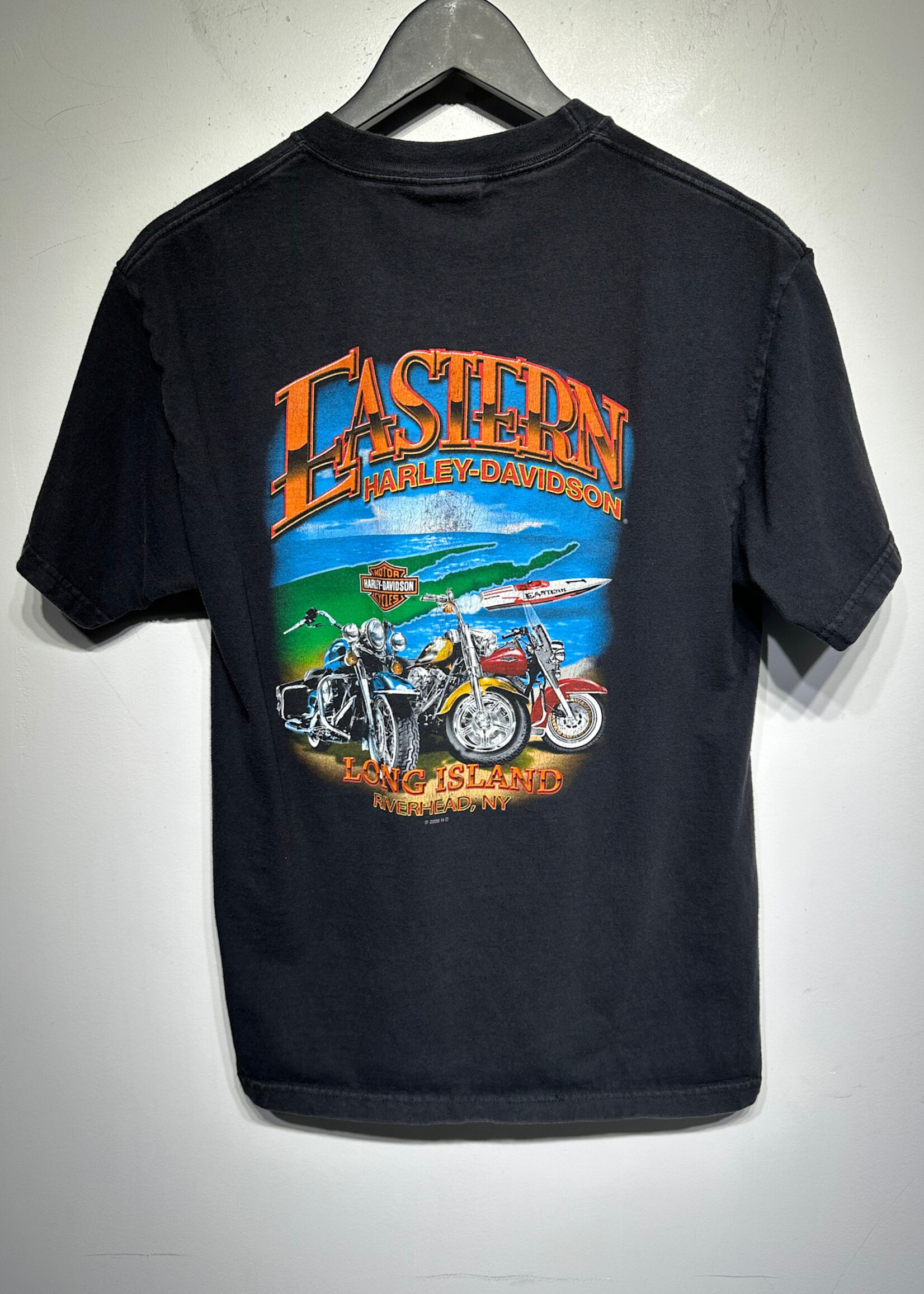 Harley Blue Lightning Black Tee M