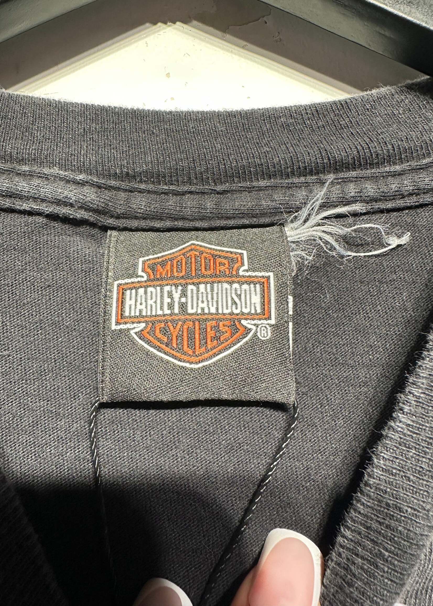 Harley Blue Lightning Black Tee M