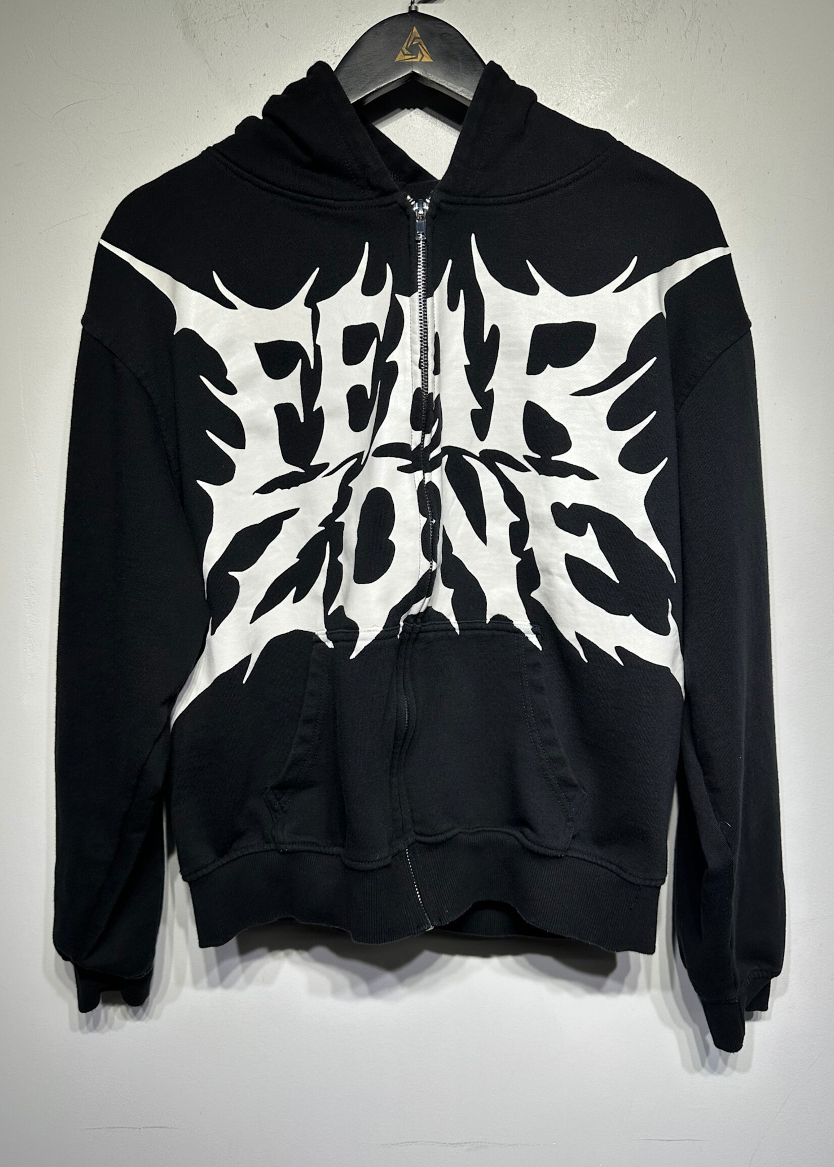 Fear Zone Black Zip Hoodie M