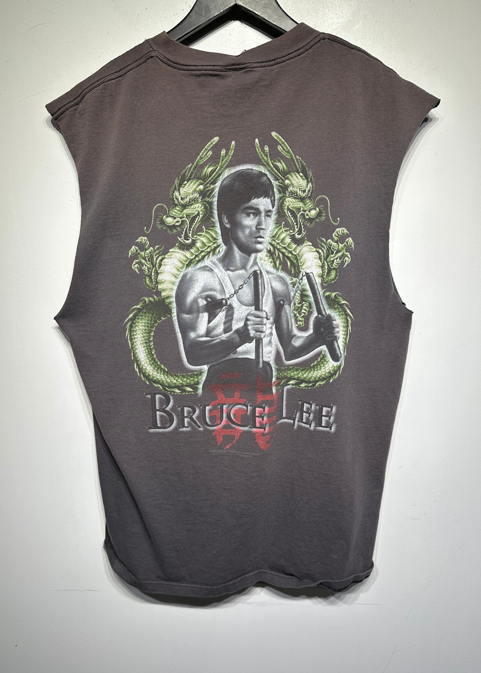 Bruce Lee Y2K Grey Cutoff Tank XL