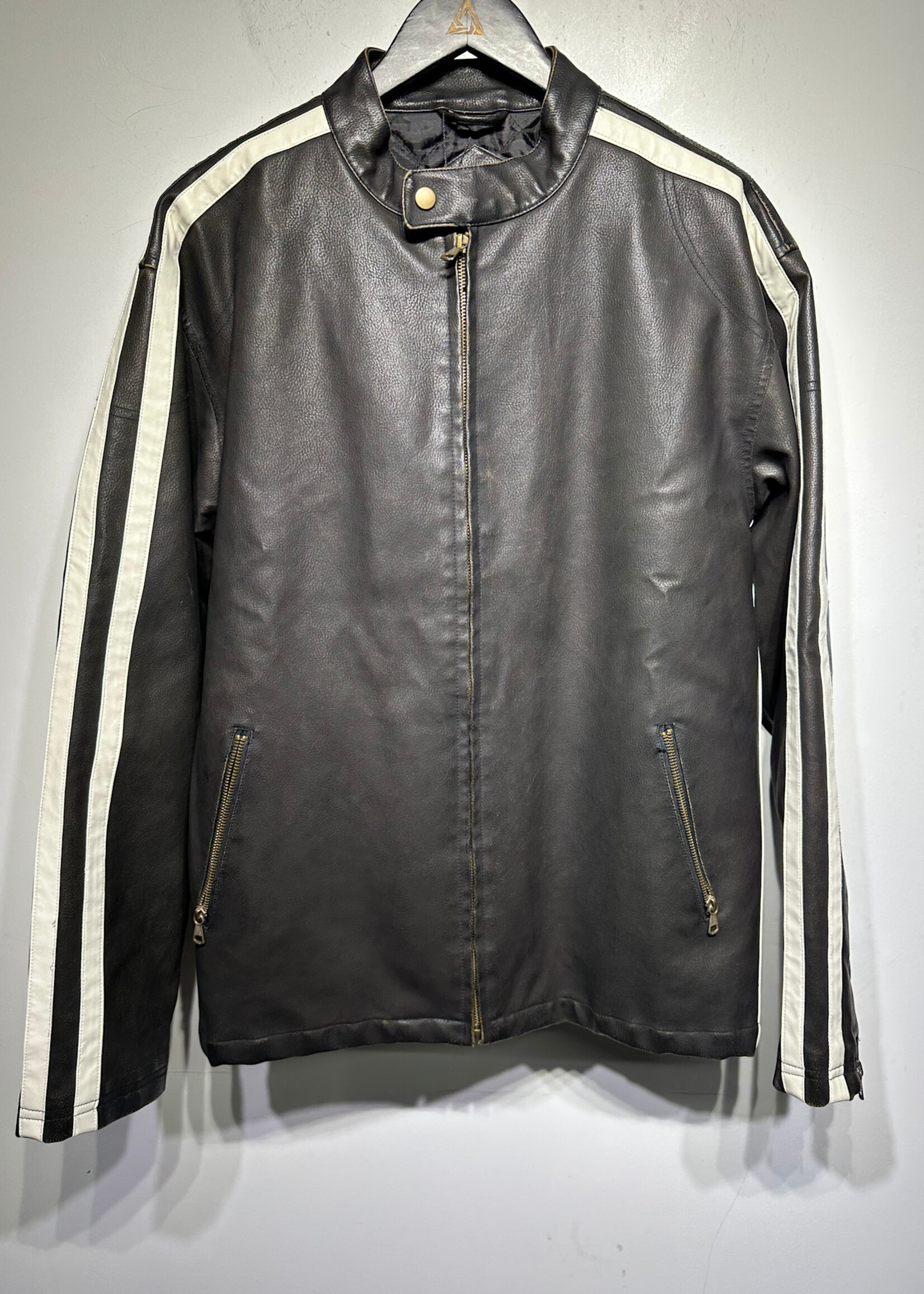 Whispering Smith Faux Leather Café Racer Jacket L