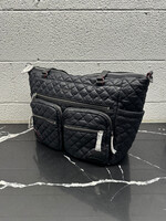 MZ Wallace Black Quilted Carry All Tote