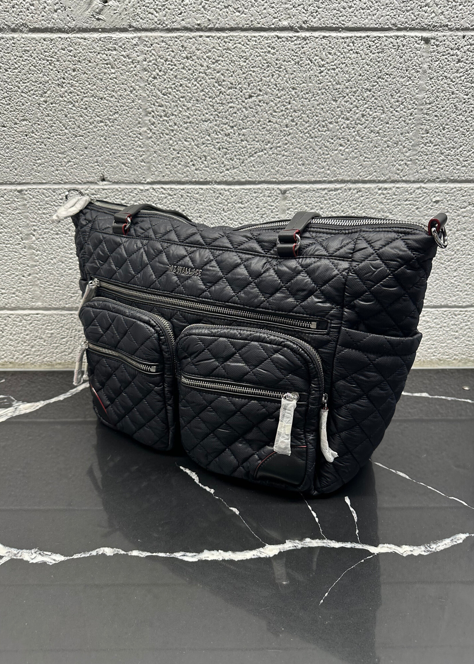 MZ Wallace Black Quilted Carry All Tote