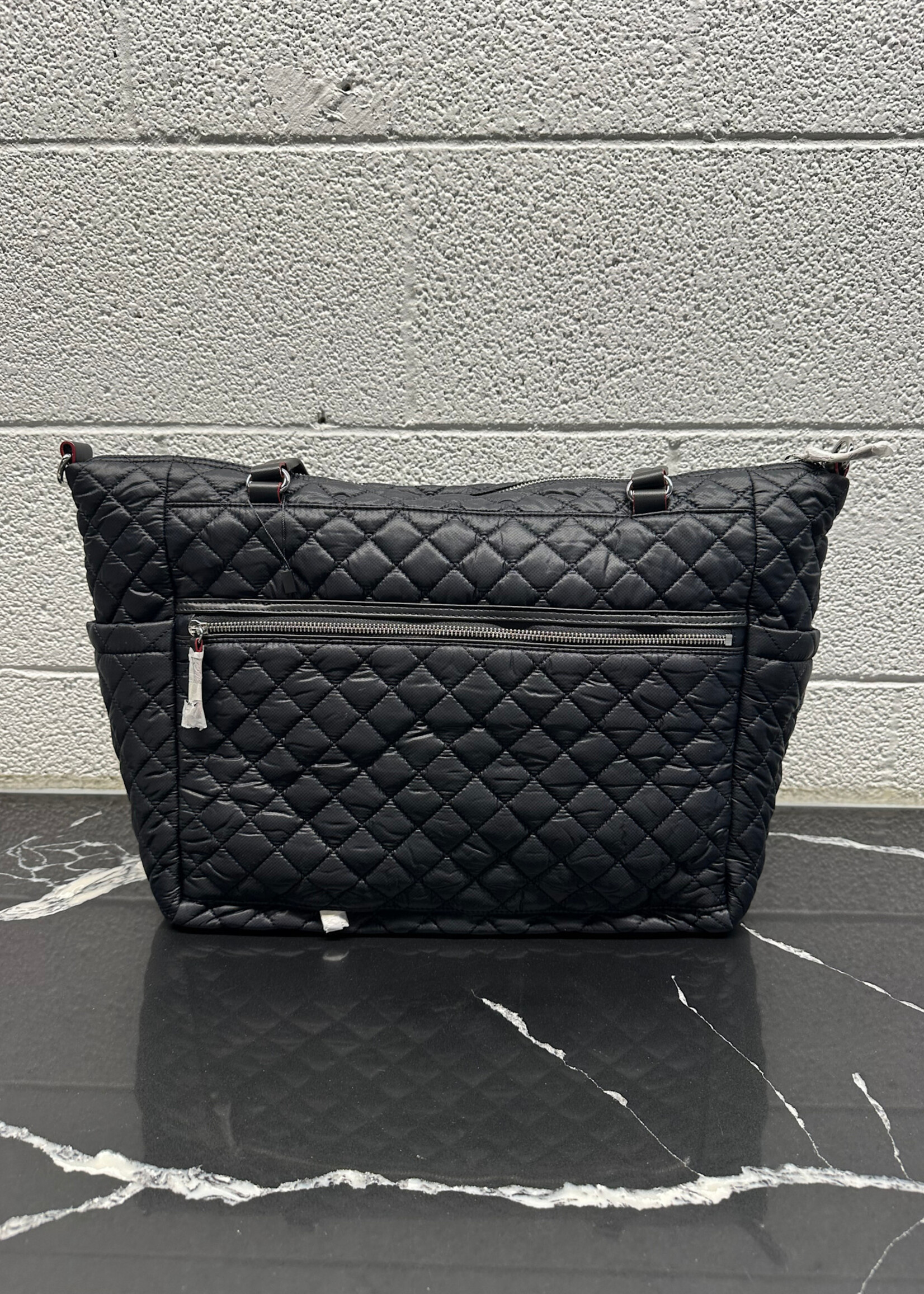 MZ Wallace Black Quilted Carry All Tote