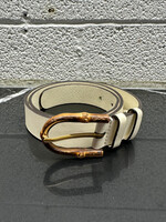 Gucci Off White Bamboo Leather Belt 85cm/34"
