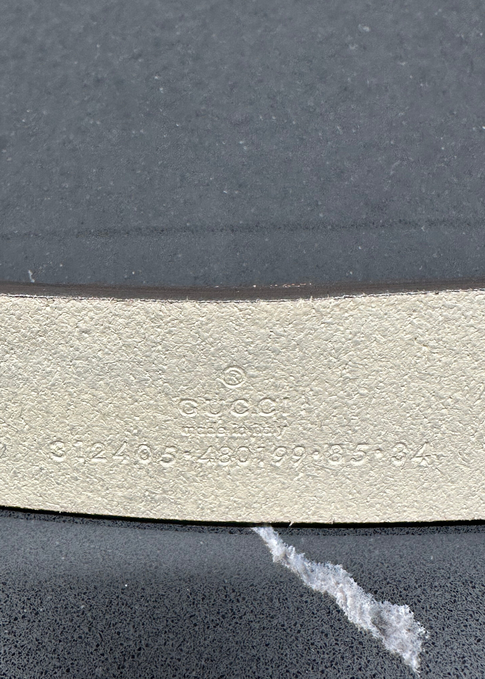 Gucci Off White Bamboo Leather Belt 85cm/34"