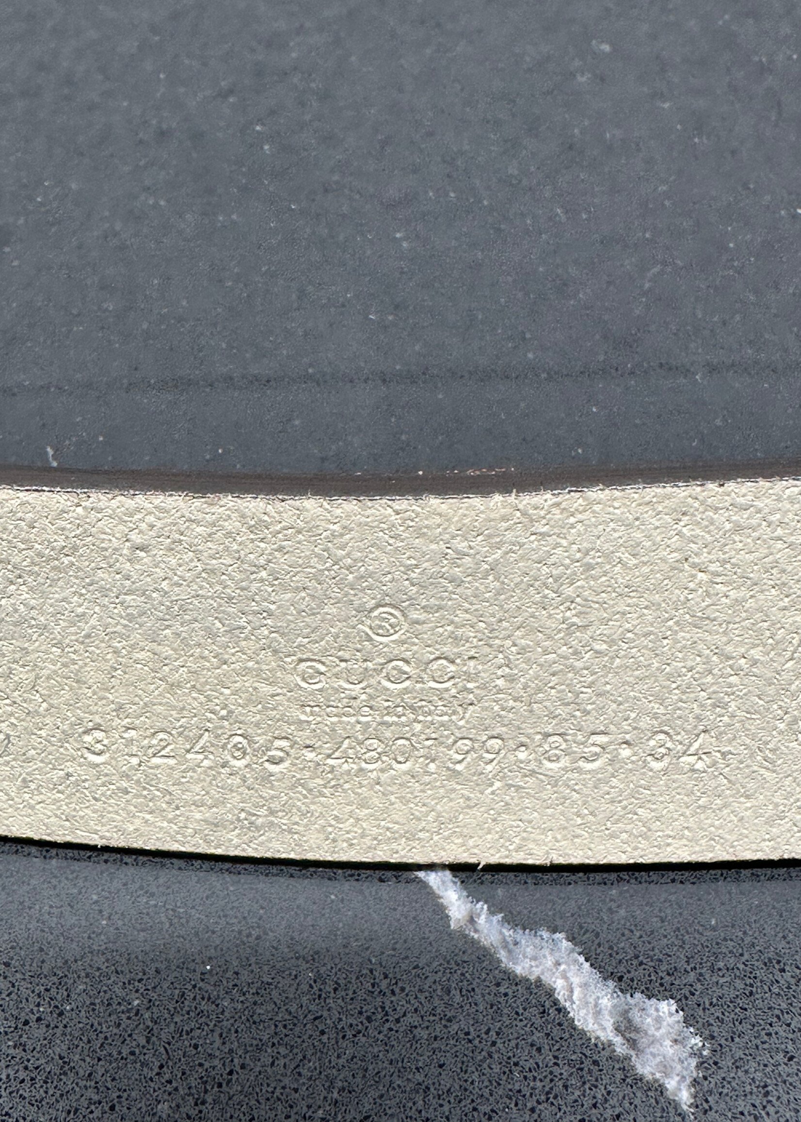 Gucci Off White Bamboo Leather Belt 85cm/34"