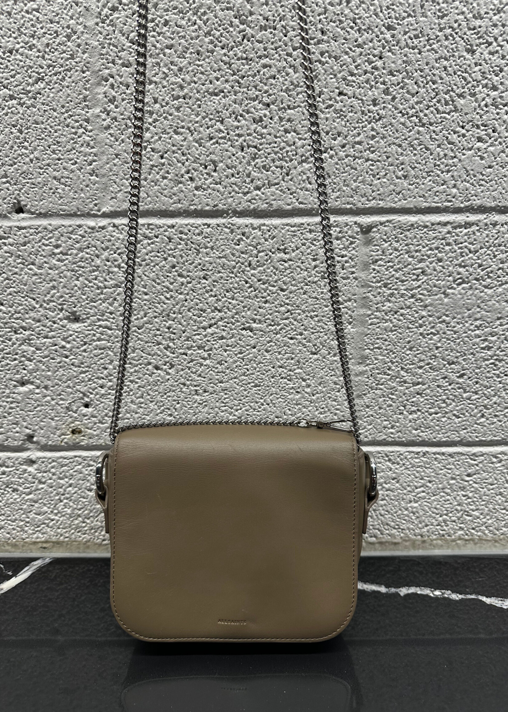Allsaints Taupe Leather Crossbody
