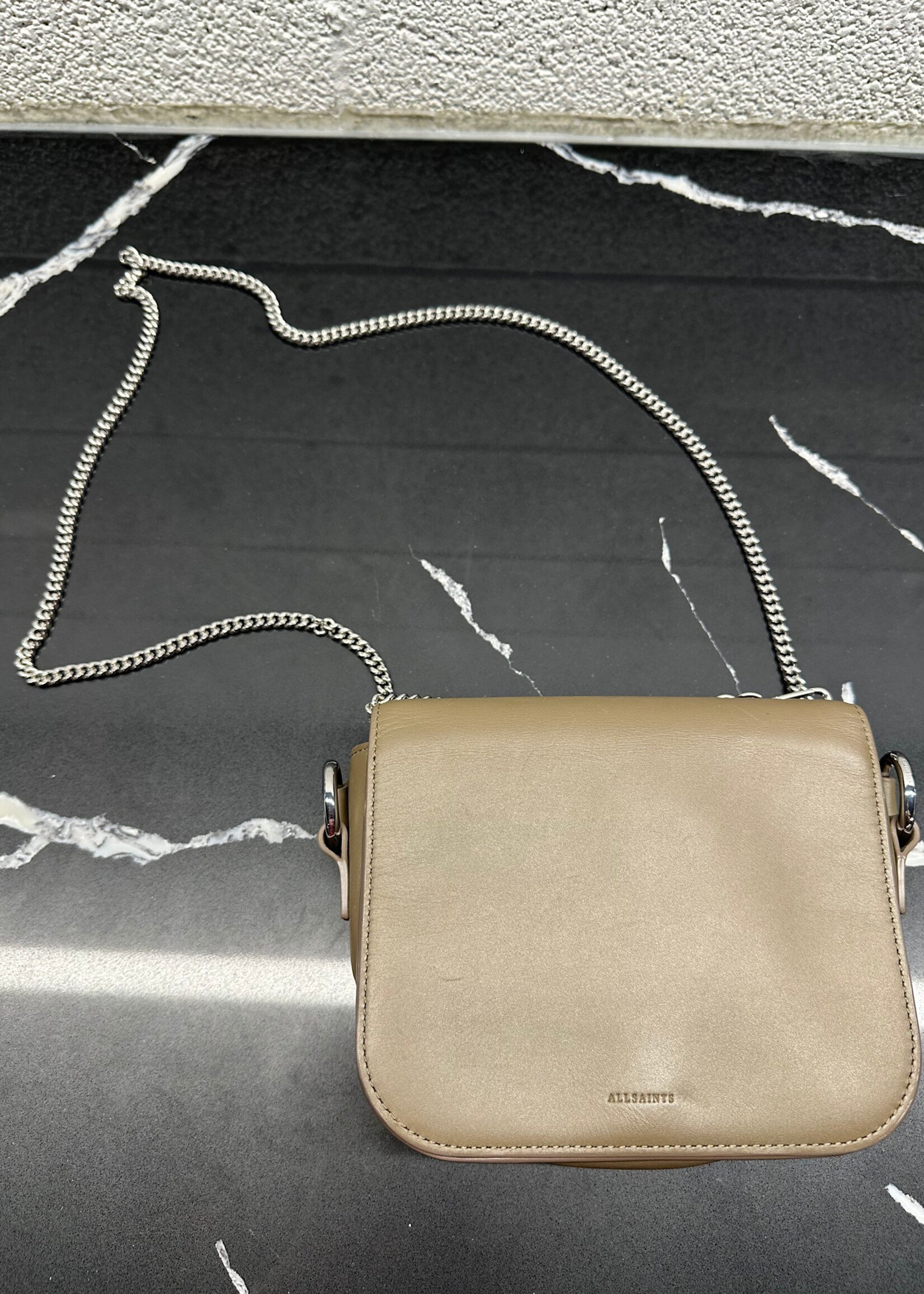 Allsaints Taupe Leather Crossbody