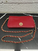 Tory Burch Red Saffiano Leather Crossbody