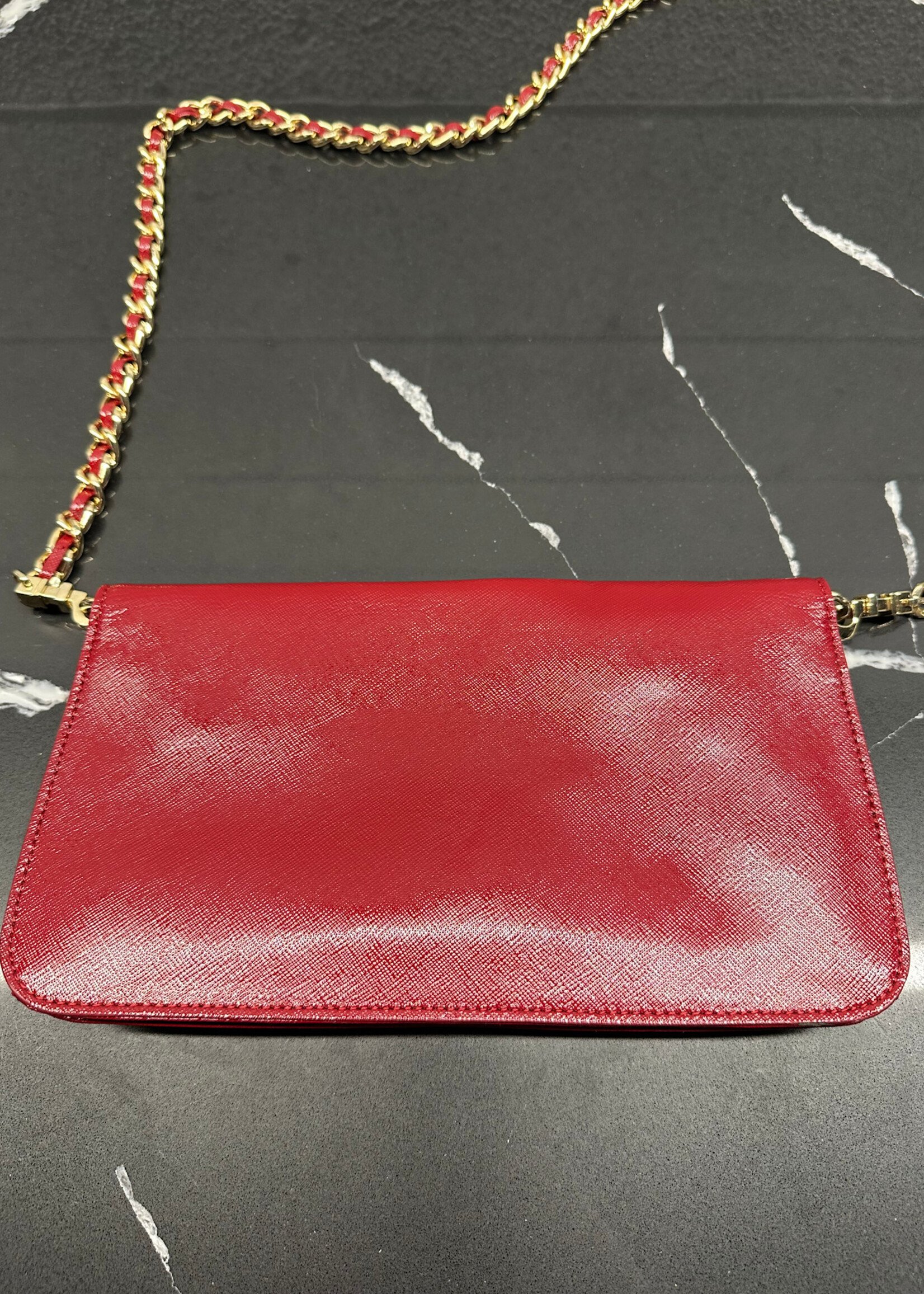 Tory Burch Red Saffiano Leather Crossbody