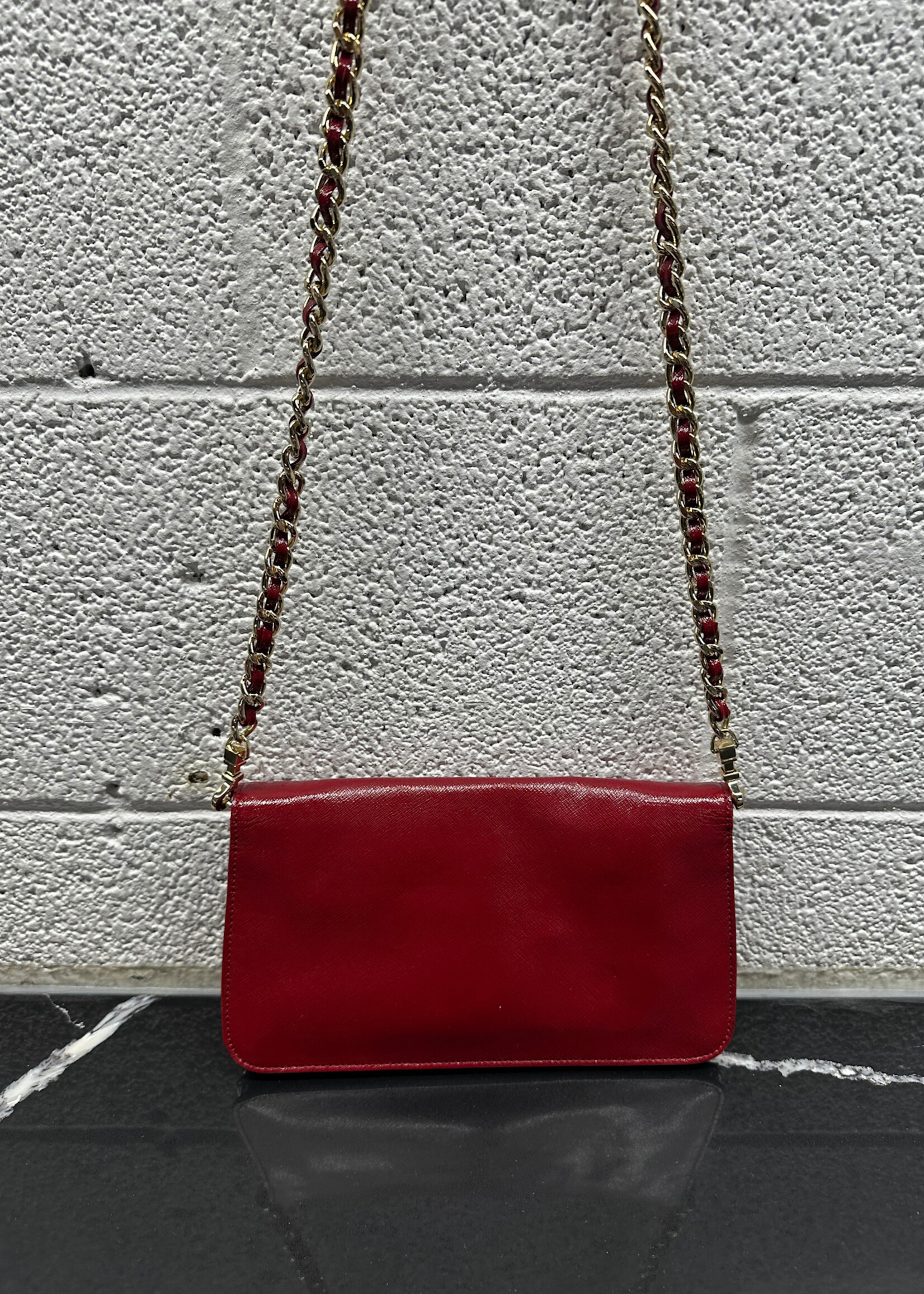 Tory Burch Red Saffiano Leather Crossbody