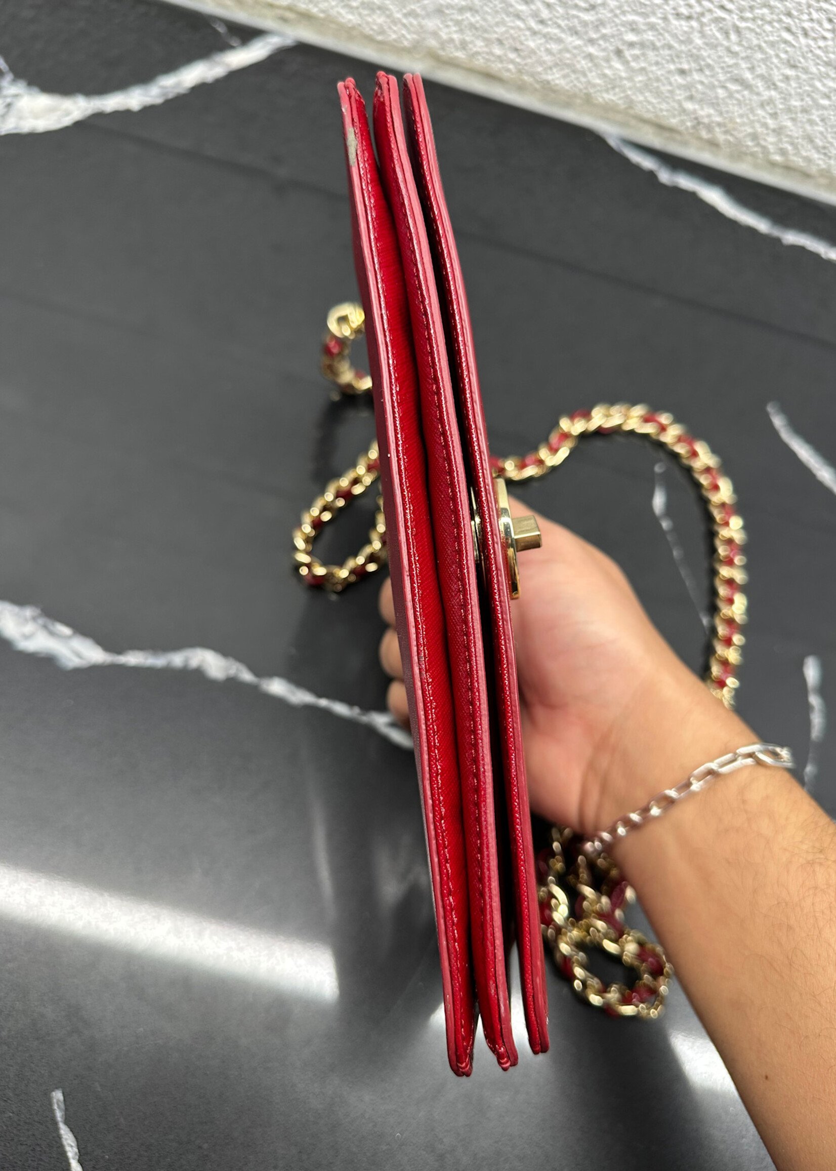 Tory Burch Red Saffiano Leather Crossbody