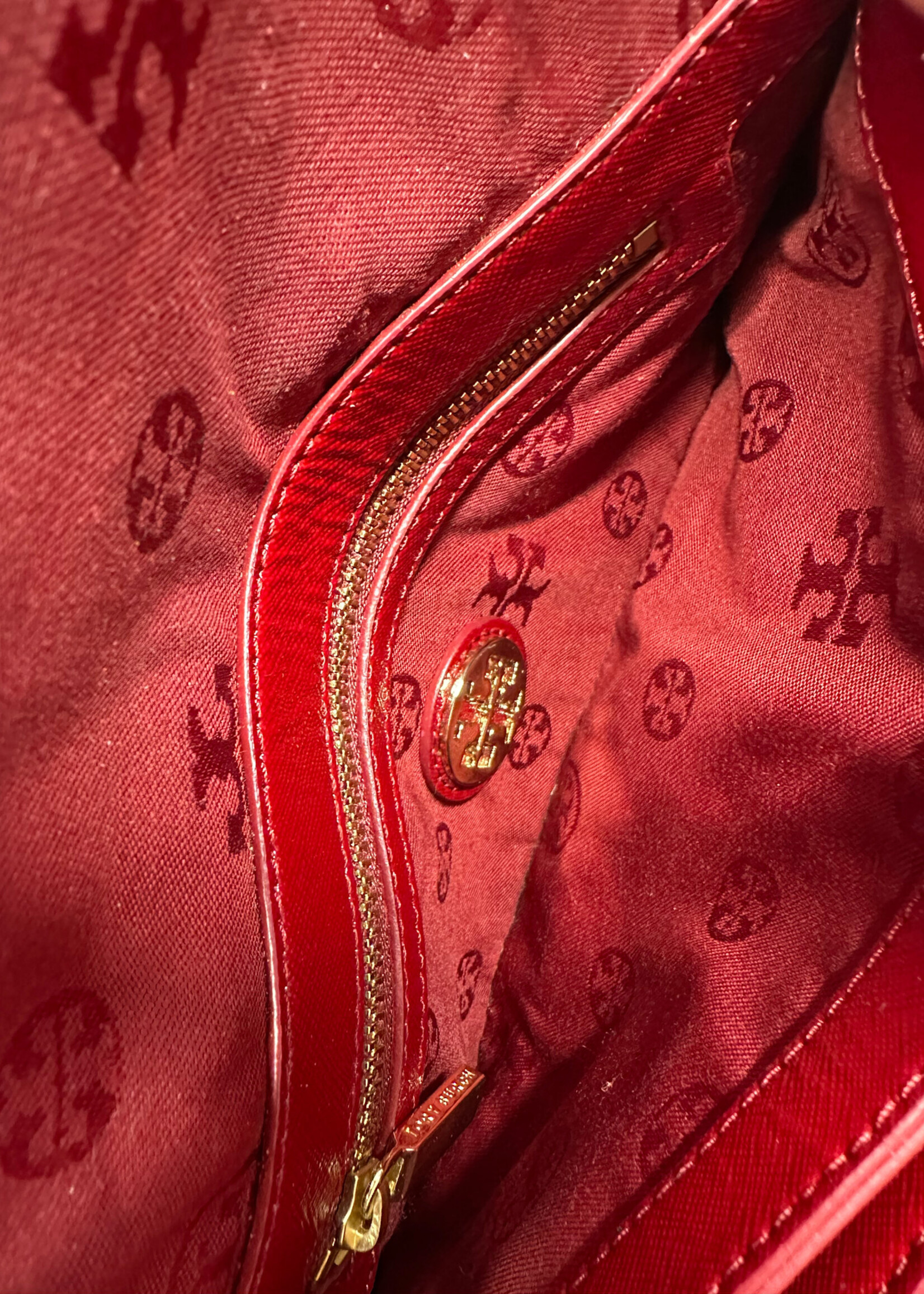 Tory Burch Red Saffiano Leather Crossbody