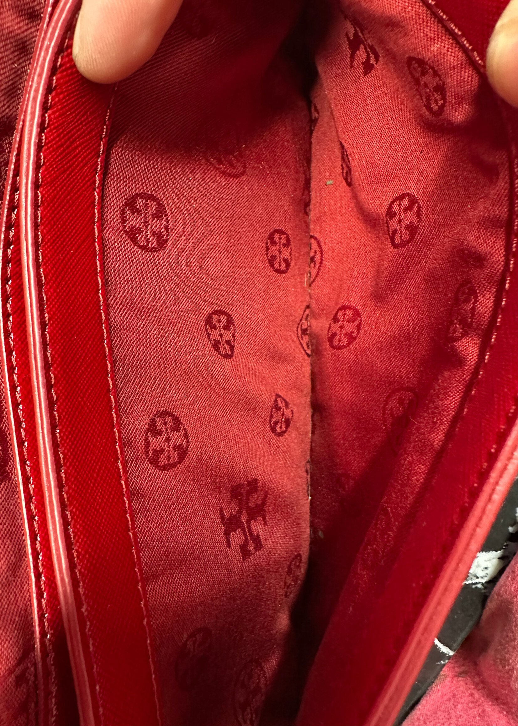 Tory Burch Red Saffiano Leather Crossbody