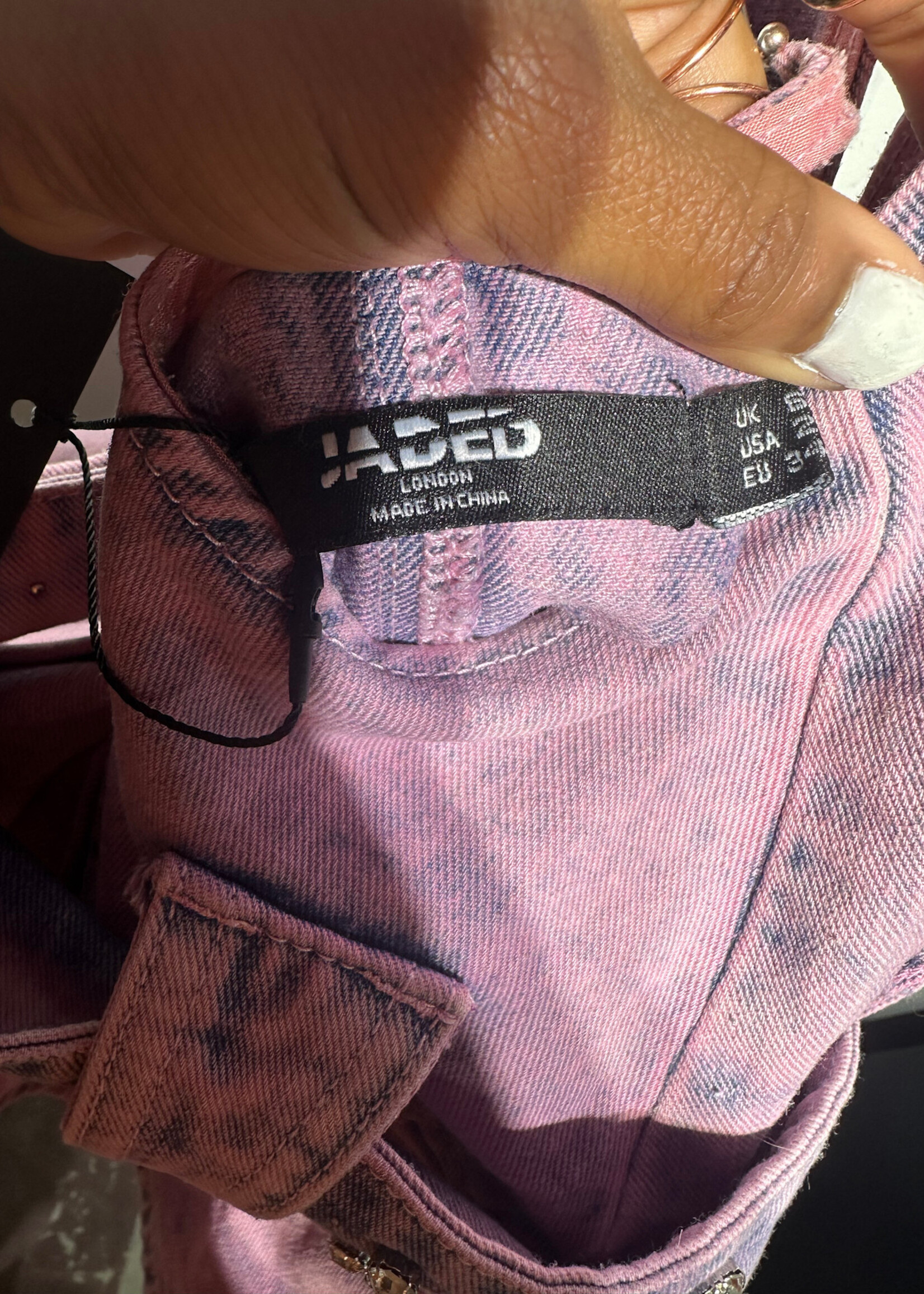 Jaded LDN Pink Acid Wash Dress XS