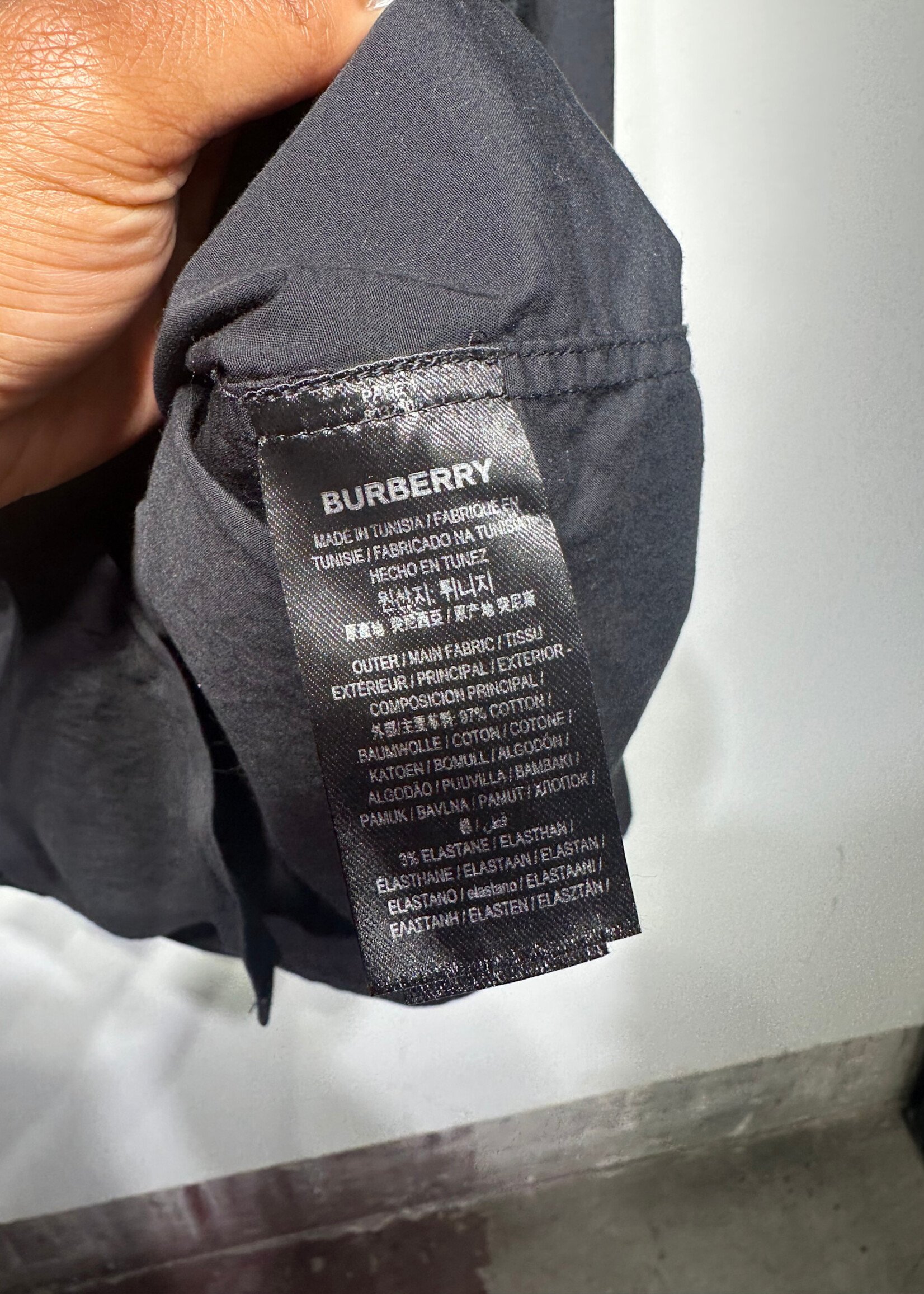 Burberry "TB" Black B/U L/S Shirt M