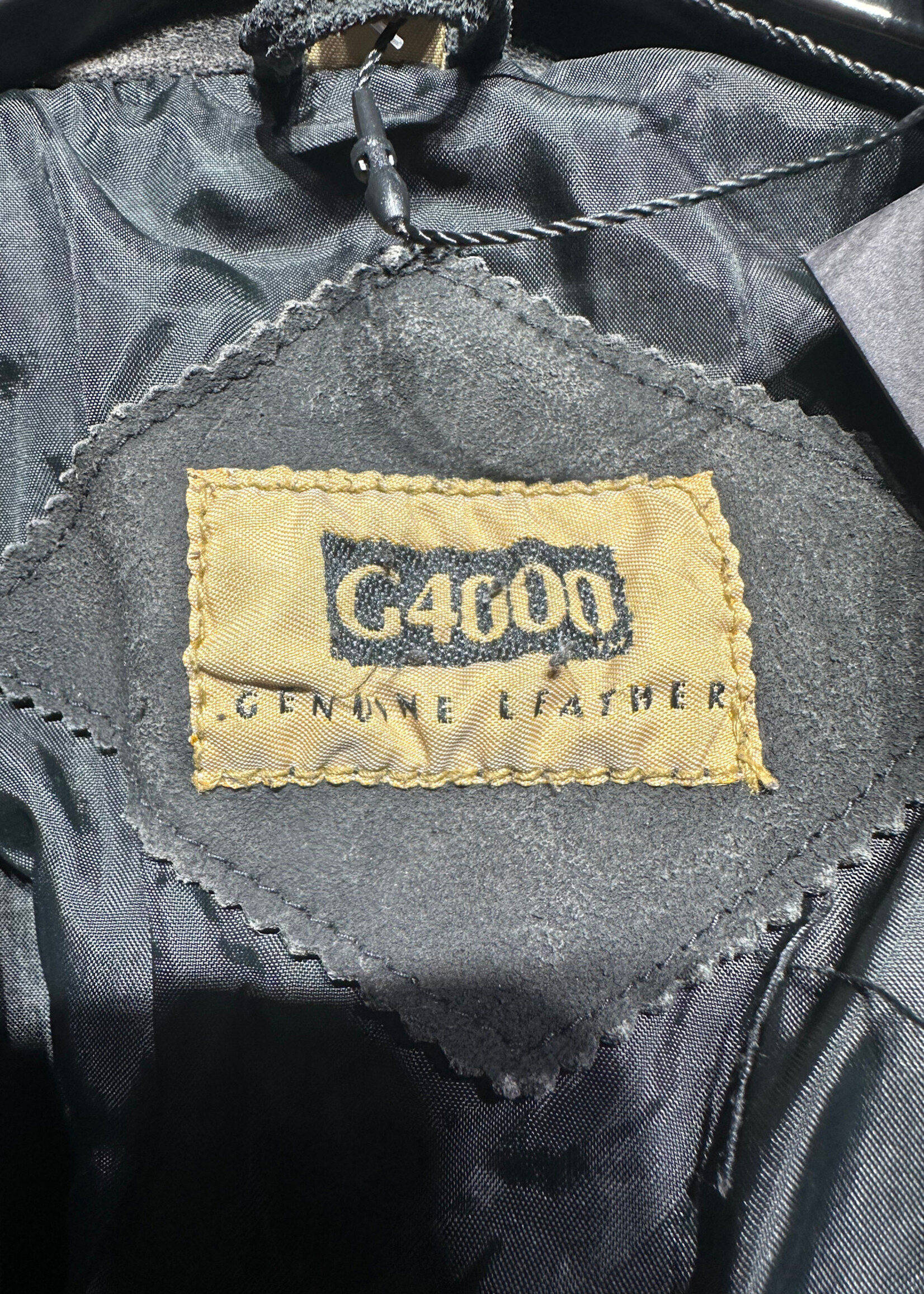 G4000 Black Rough Suede Fringe Jacket Fem L