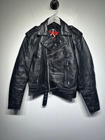 New Age Vintage Leather Biker Jacket Masc S Fem M