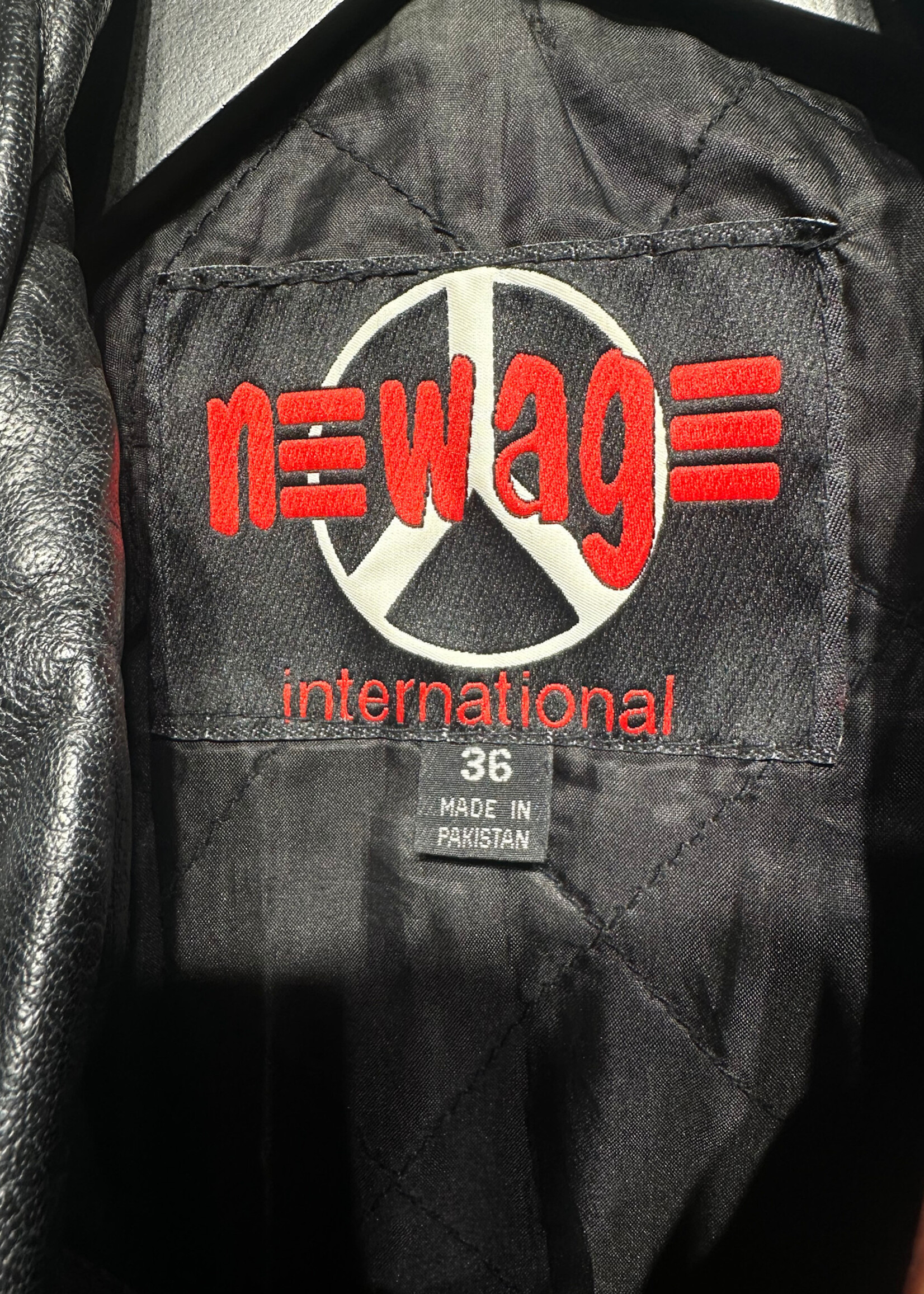 New Age Vintage Leather Biker Jacket Masc S Fem M